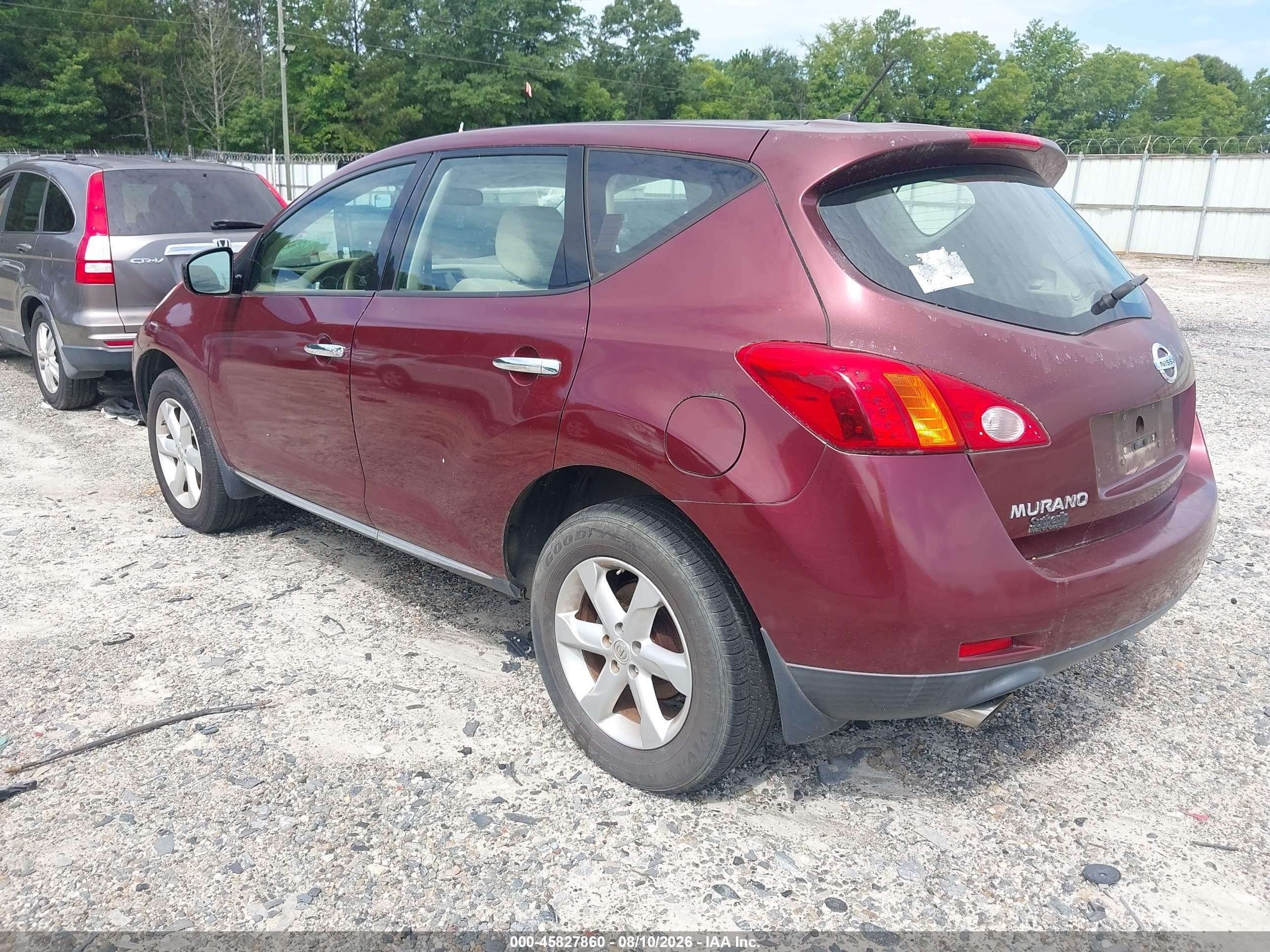 2009 Nissan Murano S Burgundy vin: JN8AZ18U49W018930