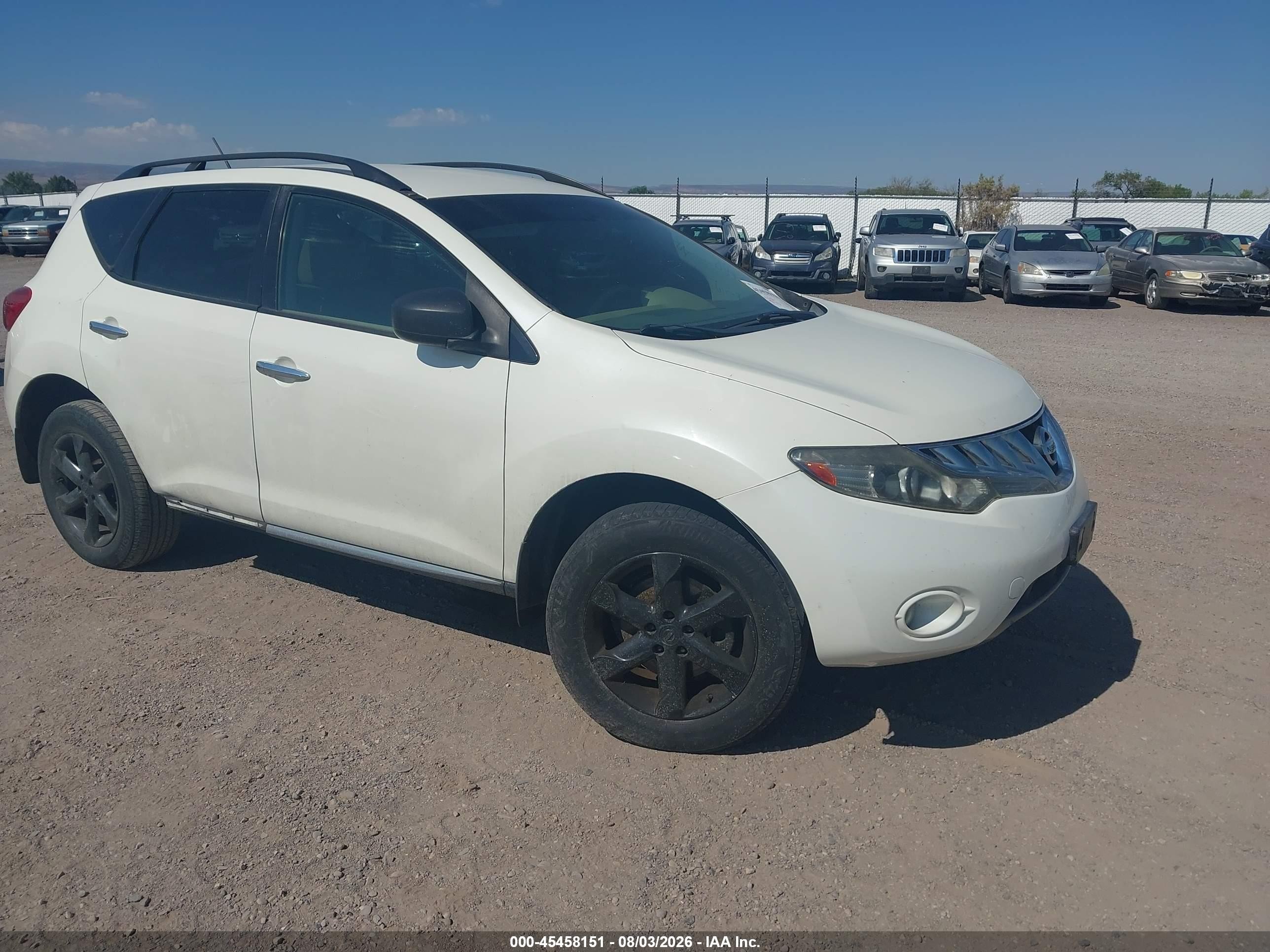 2009 Nissan Murano Sl White vin: JN8AZ18U49W027112