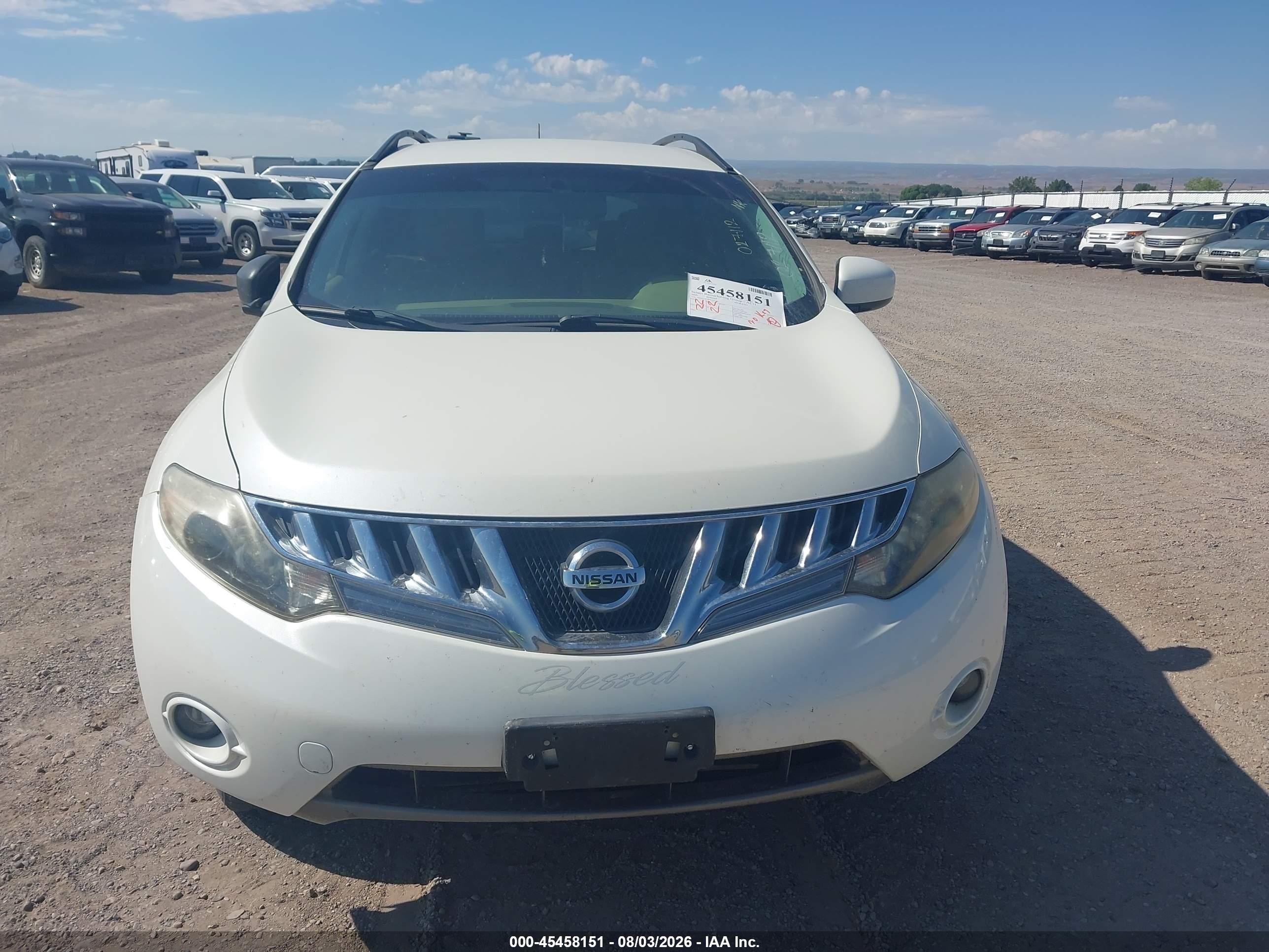 2009 Nissan Murano Sl White vin: JN8AZ18U49W027112