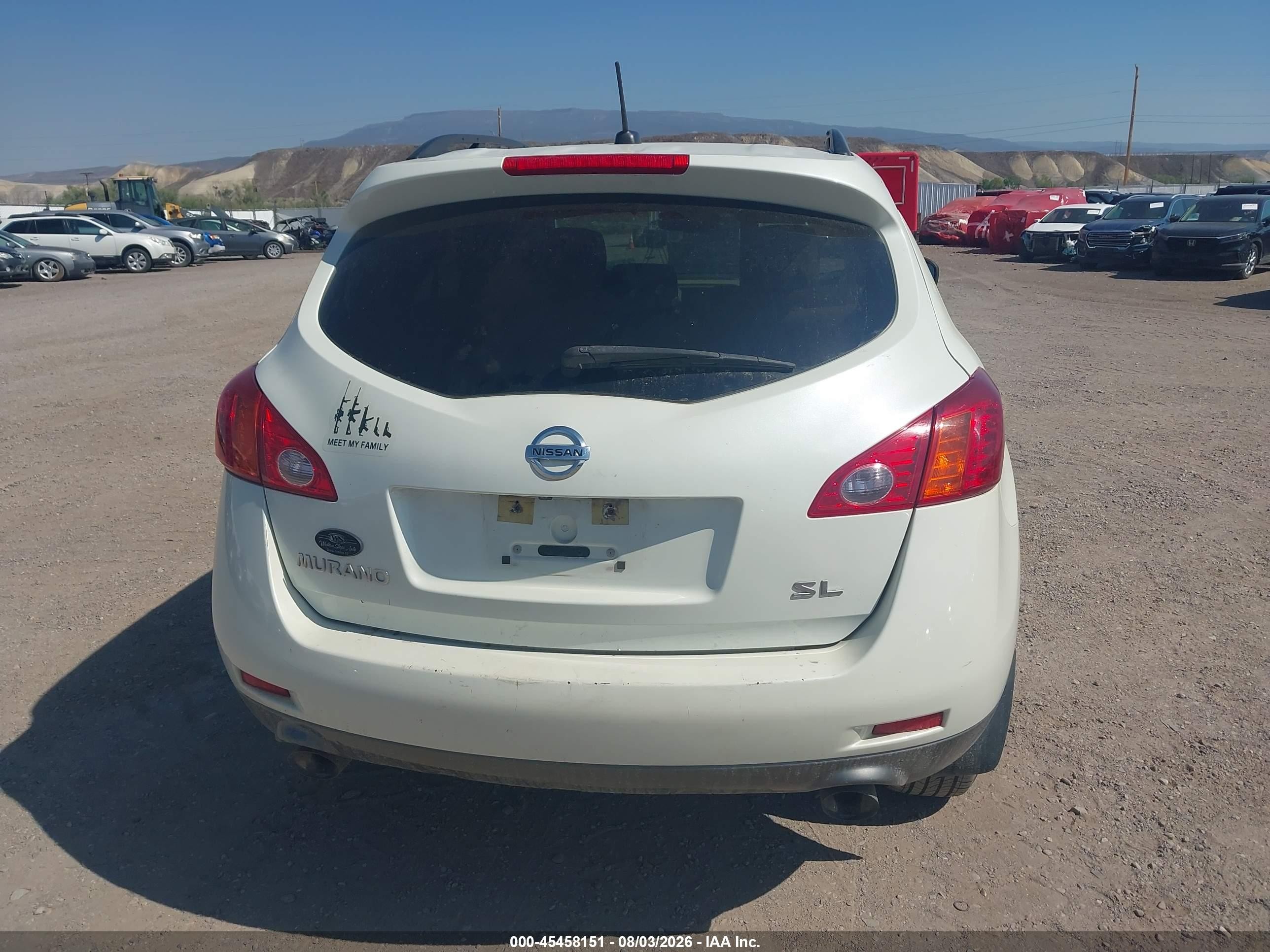 2009 Nissan Murano Sl White vin: JN8AZ18U49W027112