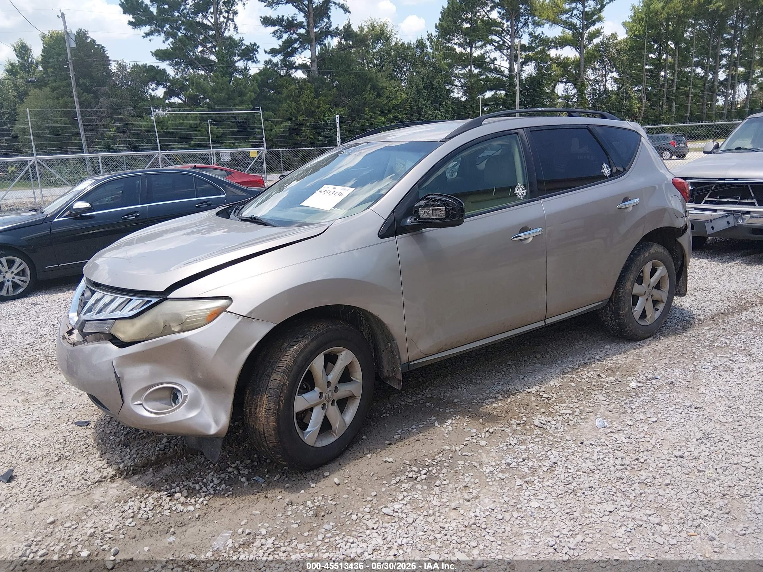 2009 Nissan Murano Sl Gold vin: JN8AZ18U59W018001