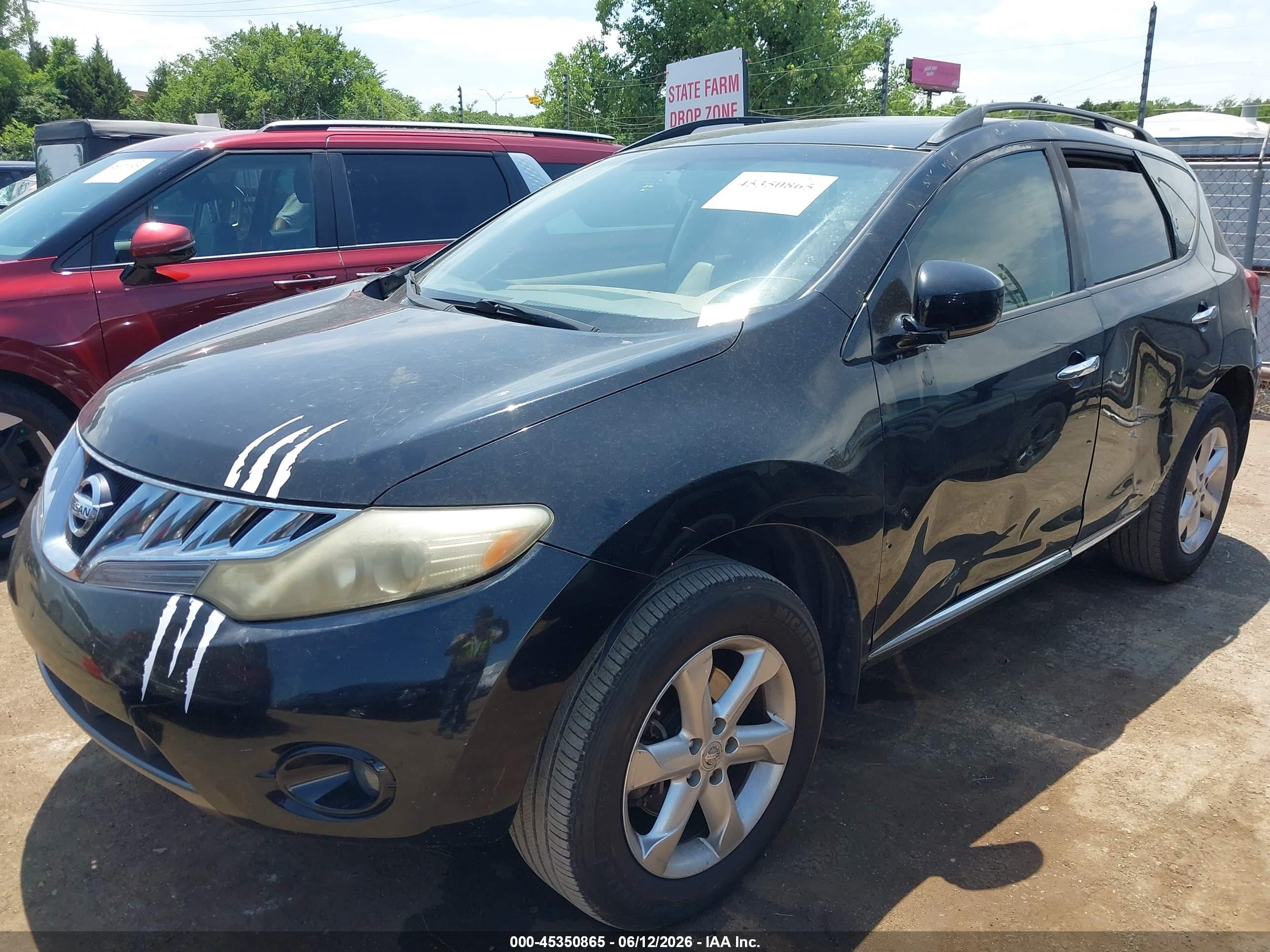2009 Nissan Murano Sl Black vin: JN8AZ18U69W003152