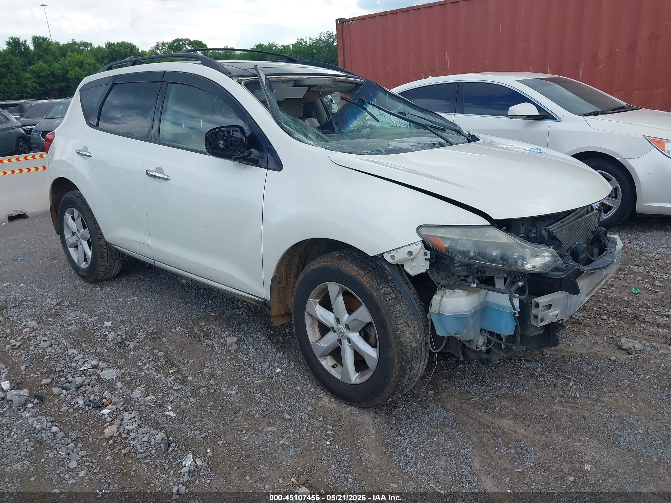 2009 Nissan Murano Sl White vin: JN8AZ18U79W015150