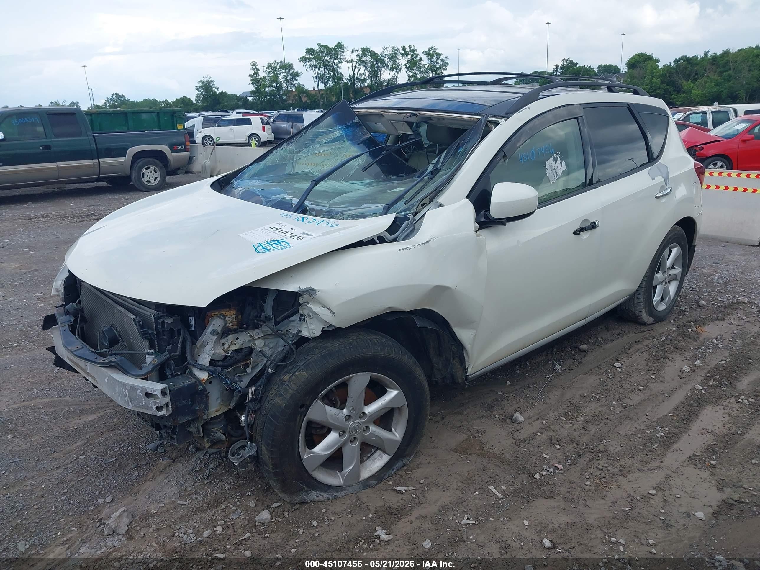 2009 Nissan Murano Sl White vin: JN8AZ18U79W015150