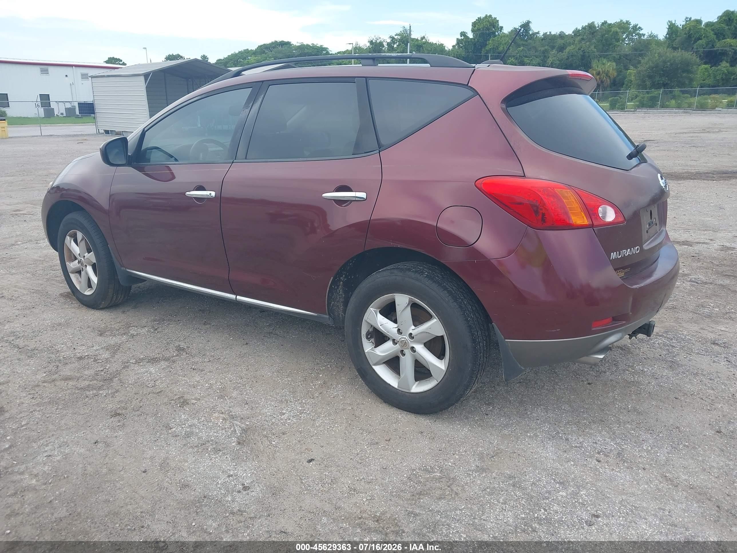 2009 Nissan Murano Sl Burgundy vin: JN8AZ18U79W017464