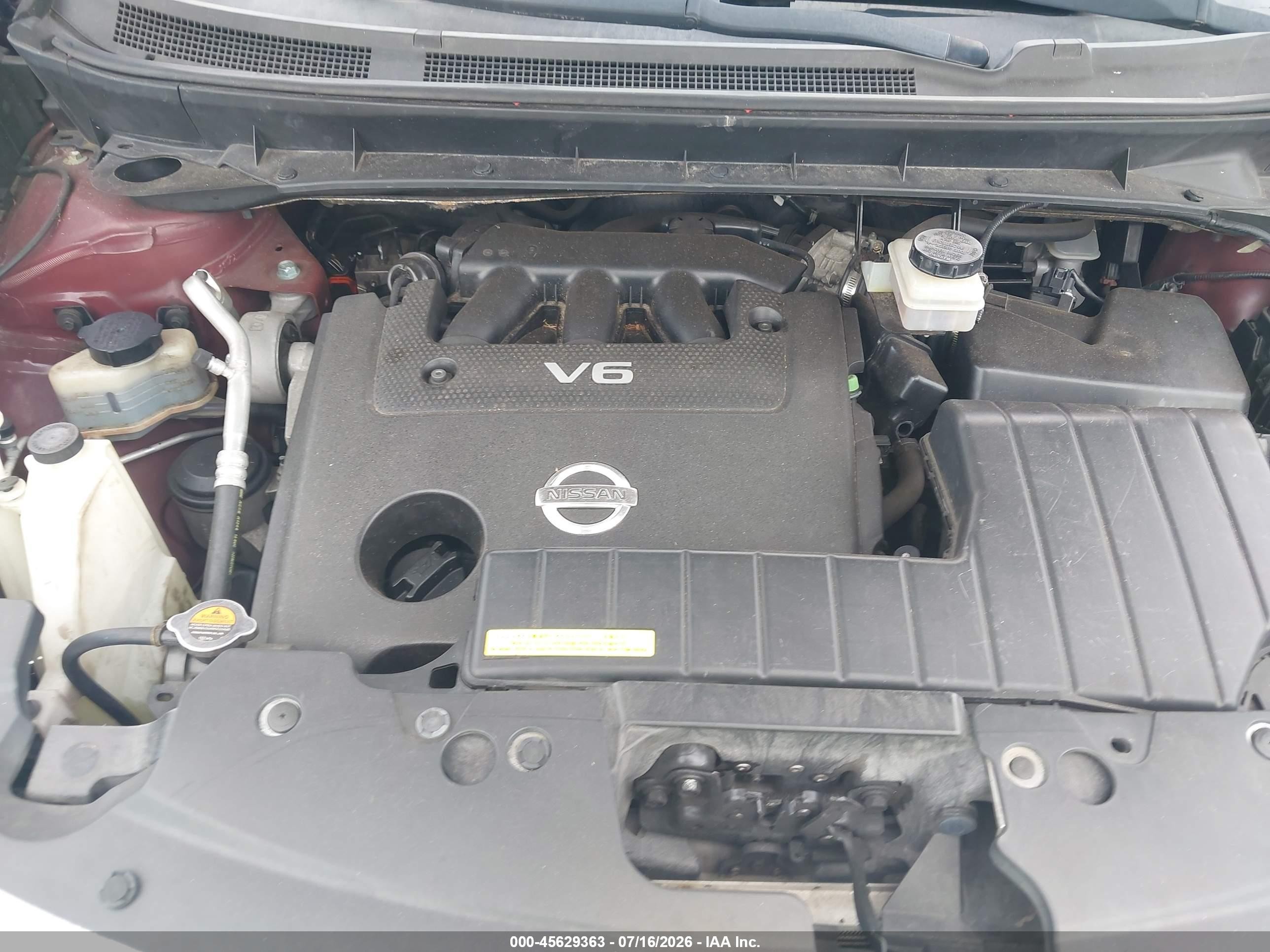 2009 Nissan Murano Sl Burgundy vin: JN8AZ18U79W017464