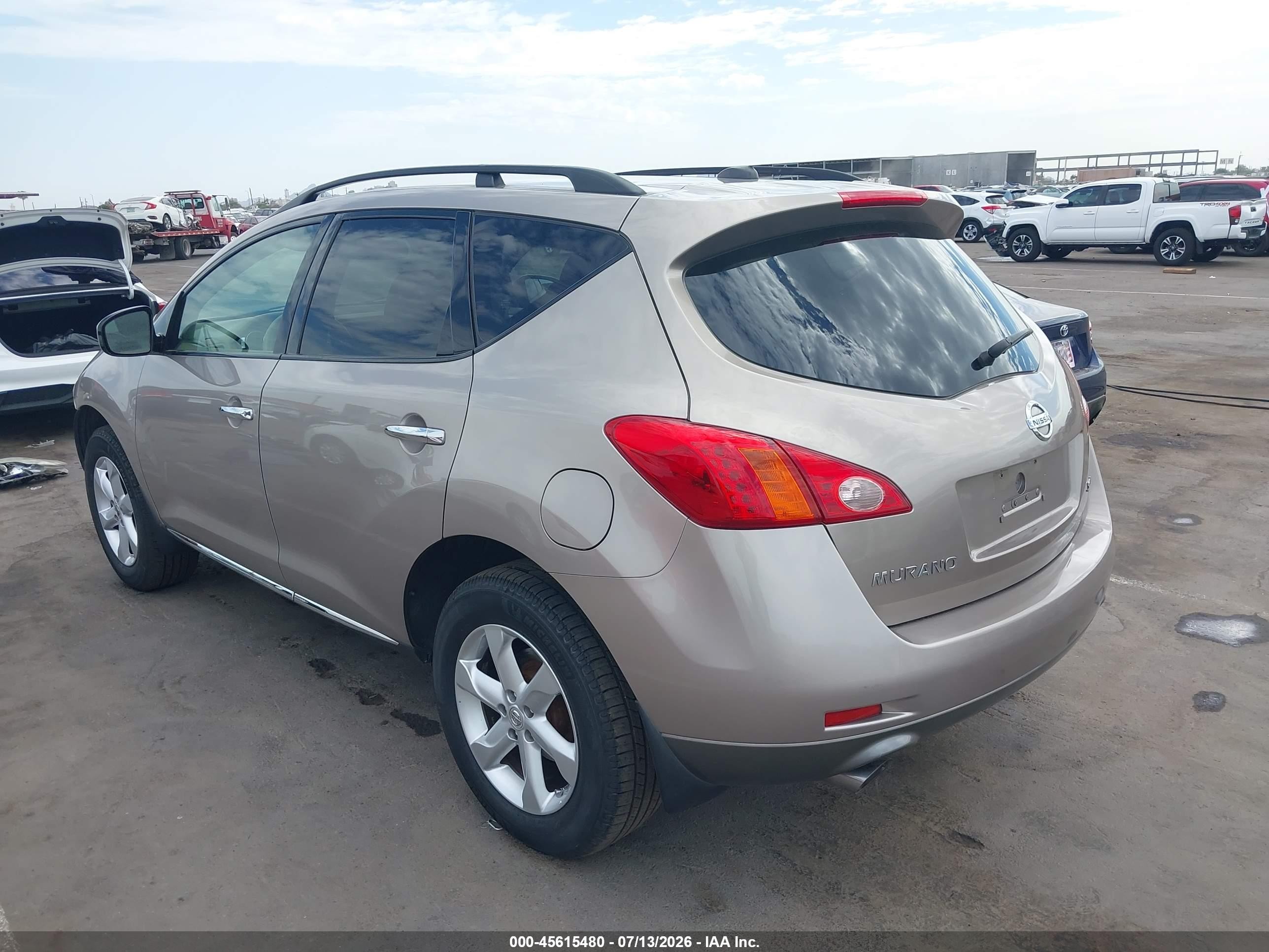2009 Nissan Murano Sl Бежевый vin: JN8AZ18U79W020140