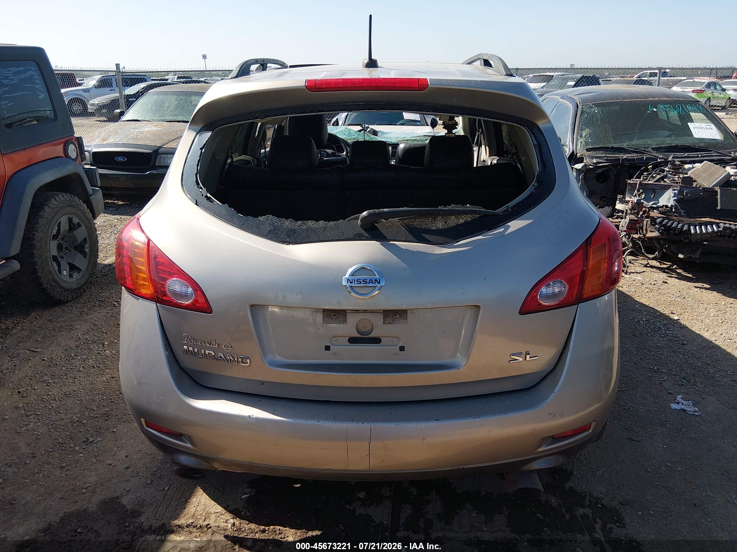 2009 Nissan Murano Sl Beige vin: JN8AZ18U79W026388