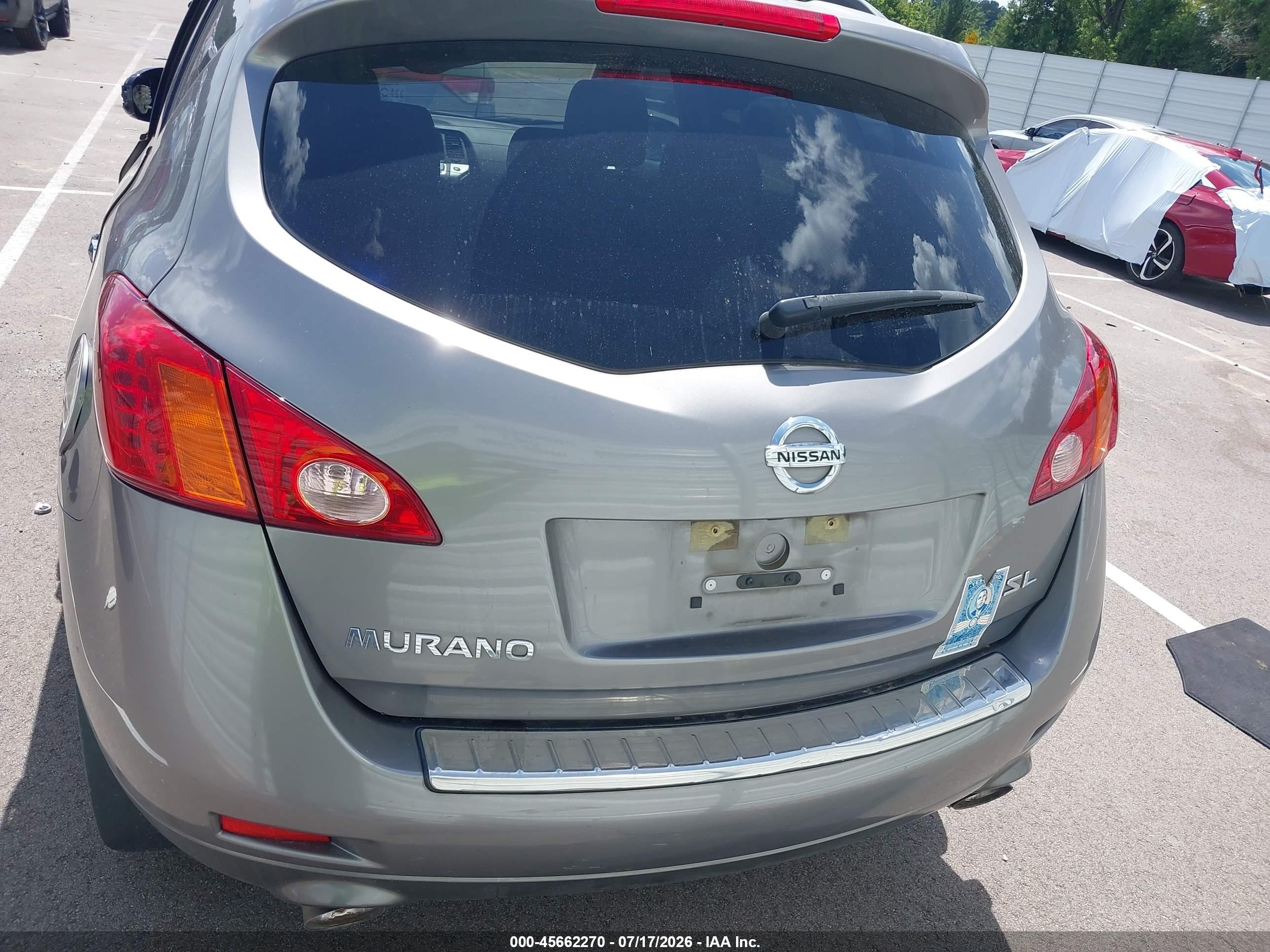 2009 Nissan Murano Sl Gray vin: JN8AZ18U79W104667