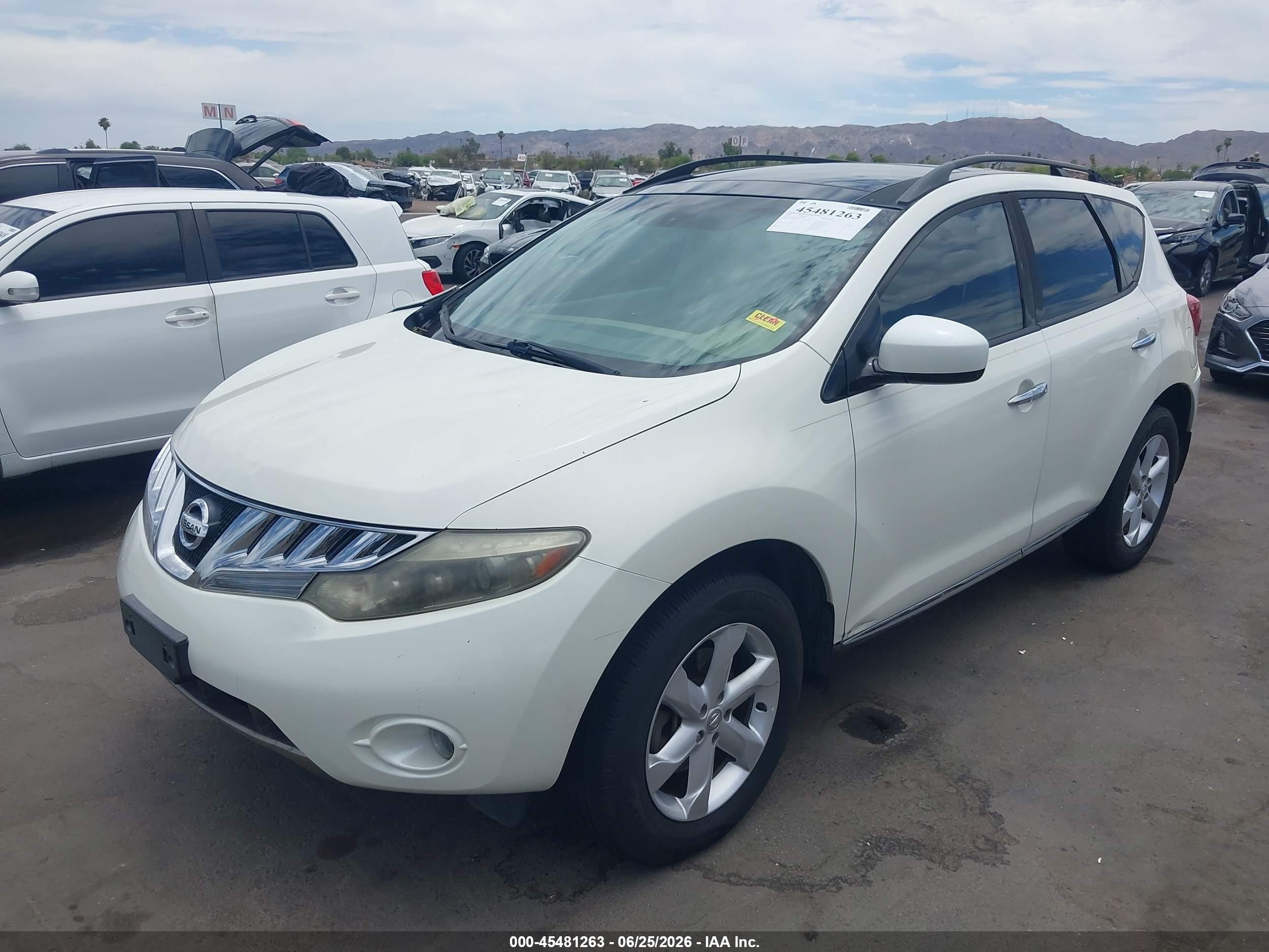 2009 Nissan Murano Sl White vin: JN8AZ18U89W028554