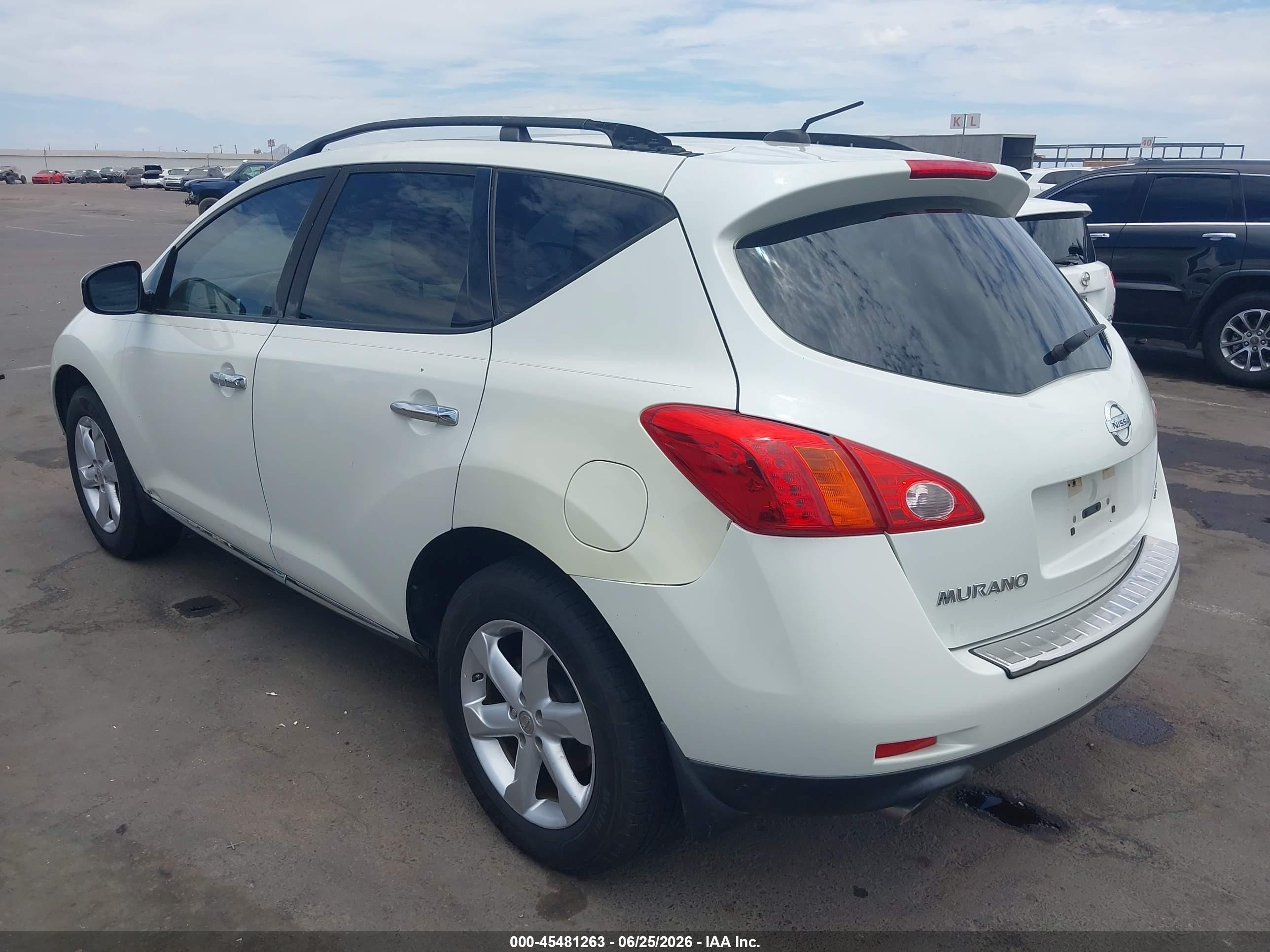 2009 Nissan Murano Sl White vin: JN8AZ18U89W028554
