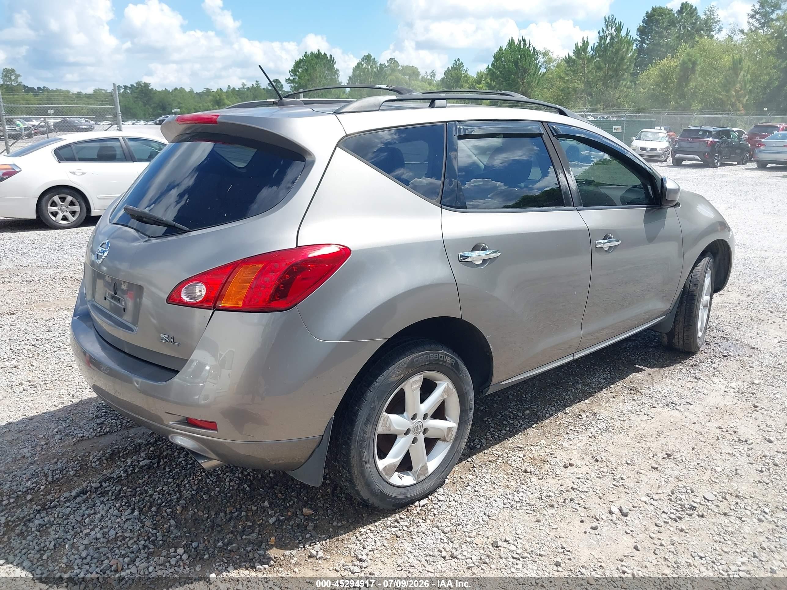 2009 Nissan Murano Sl Gray vin: JN8AZ18U99W020799