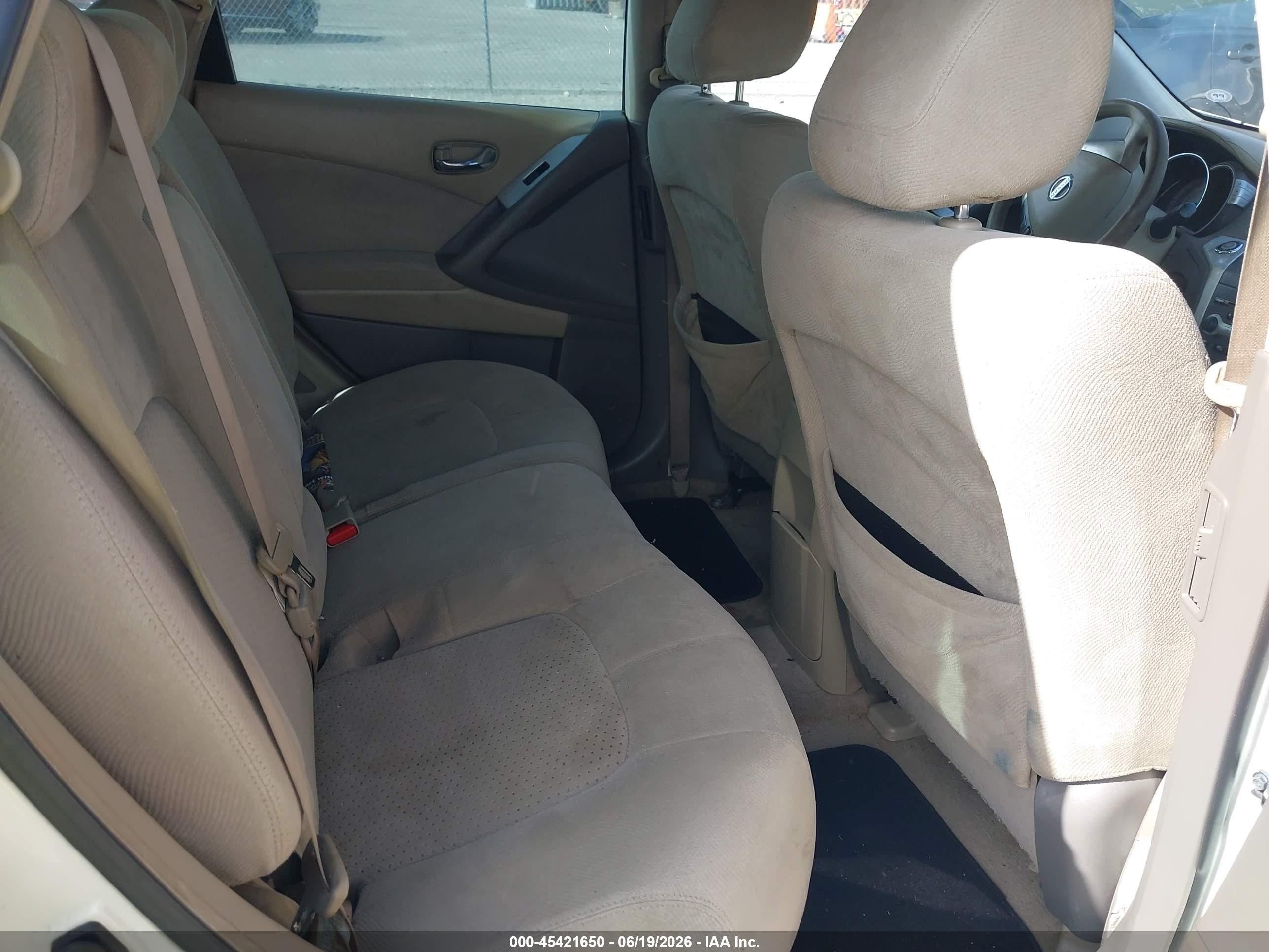 2009 Nissan Murano S White vin: JN8AZ18U99W100135