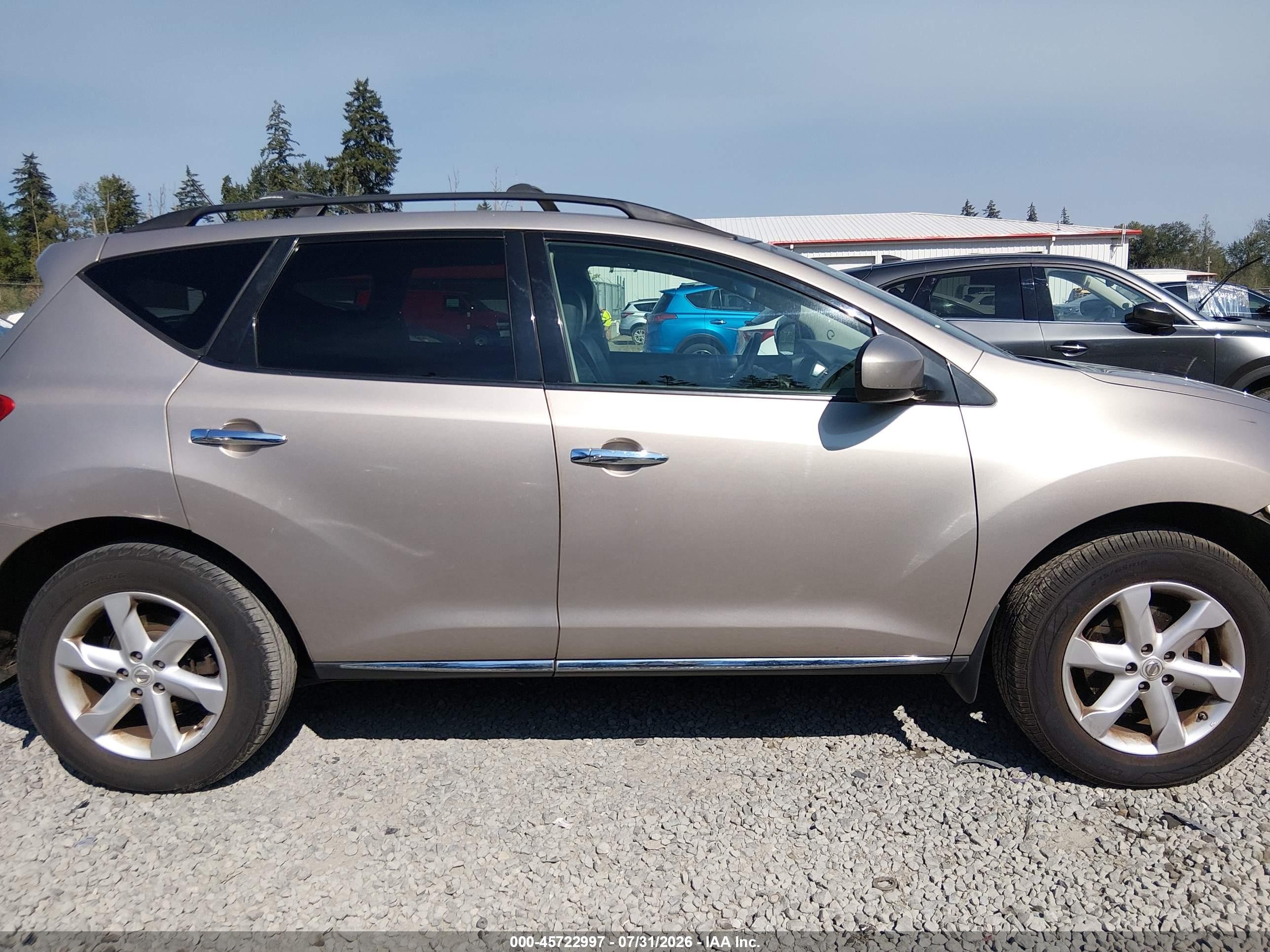 2009 Nissan Murano Sl Gold vin: JN8AZ18UX9W003400