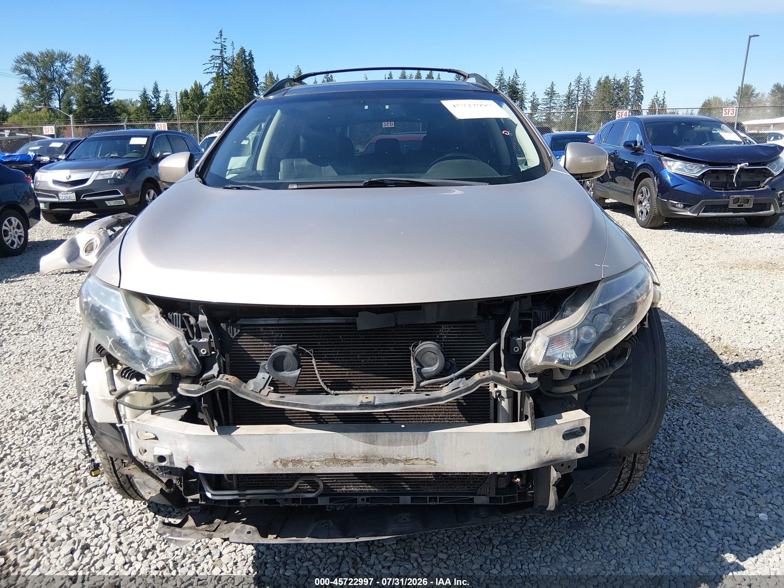 2009 Nissan Murano Sl Gold vin: JN8AZ18UX9W003400
