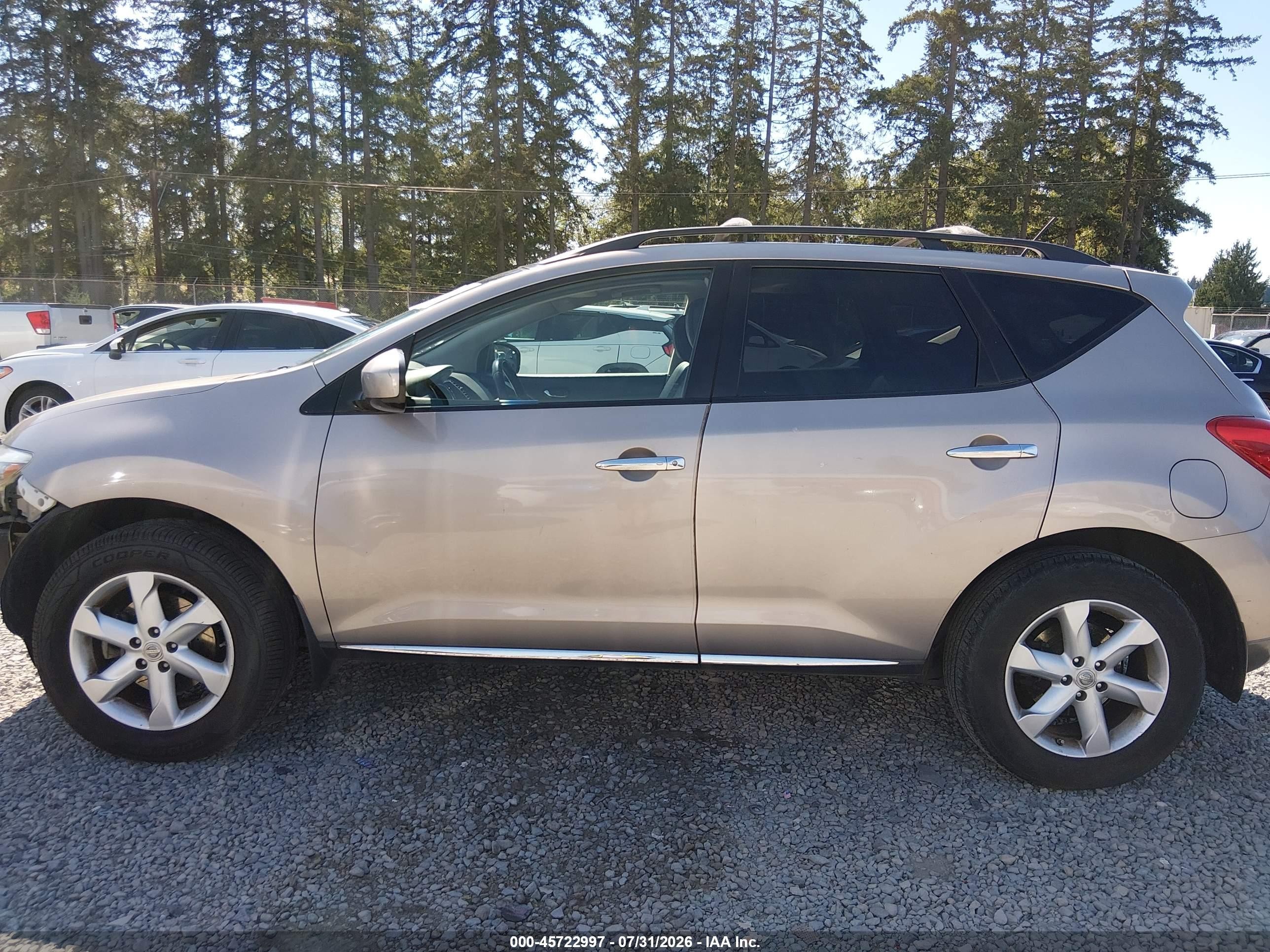 2009 Nissan Murano Sl Gold vin: JN8AZ18UX9W003400