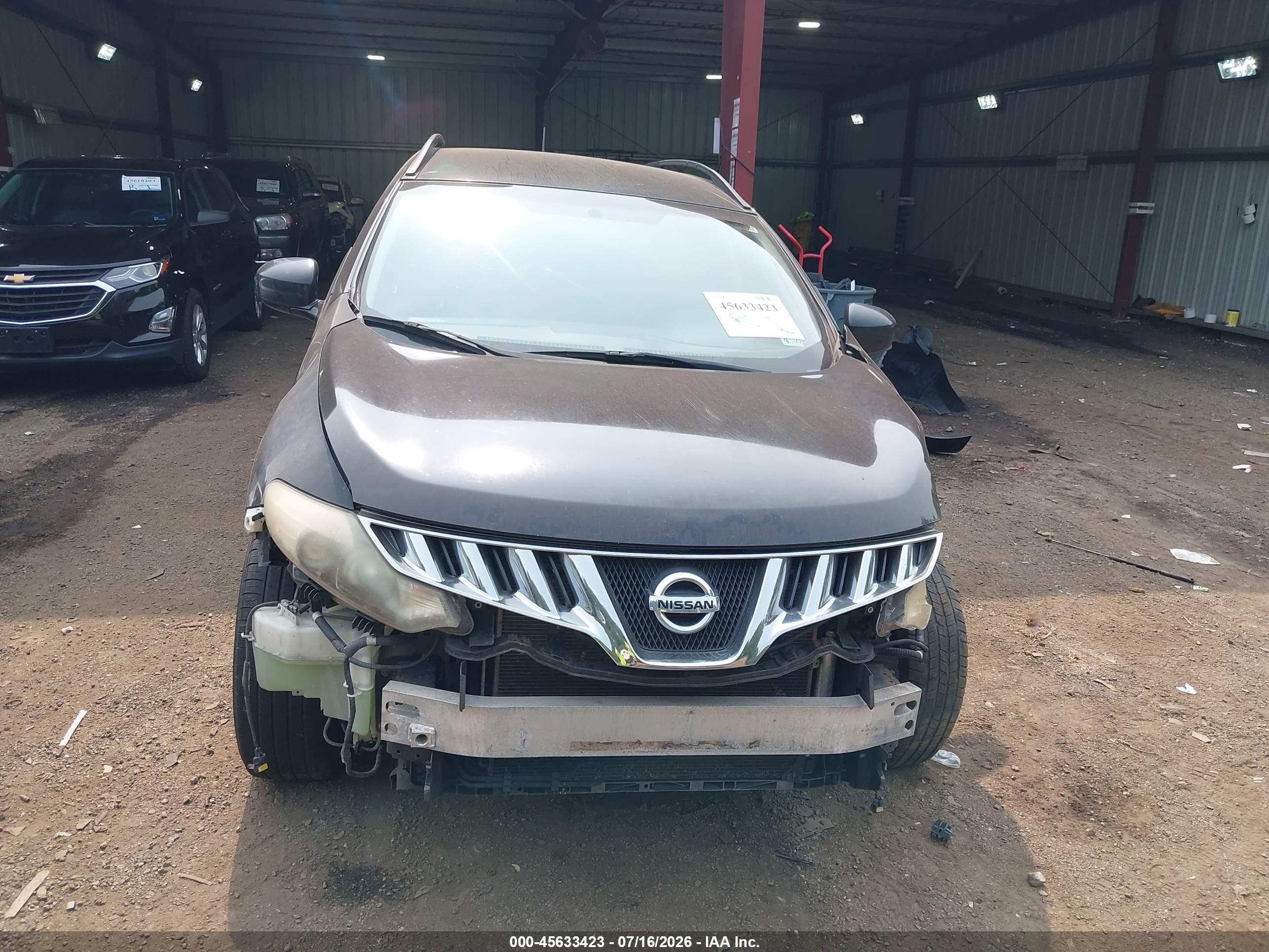 2009 Nissan Murano Sl Black vin: JN8AZ18UX9W030435