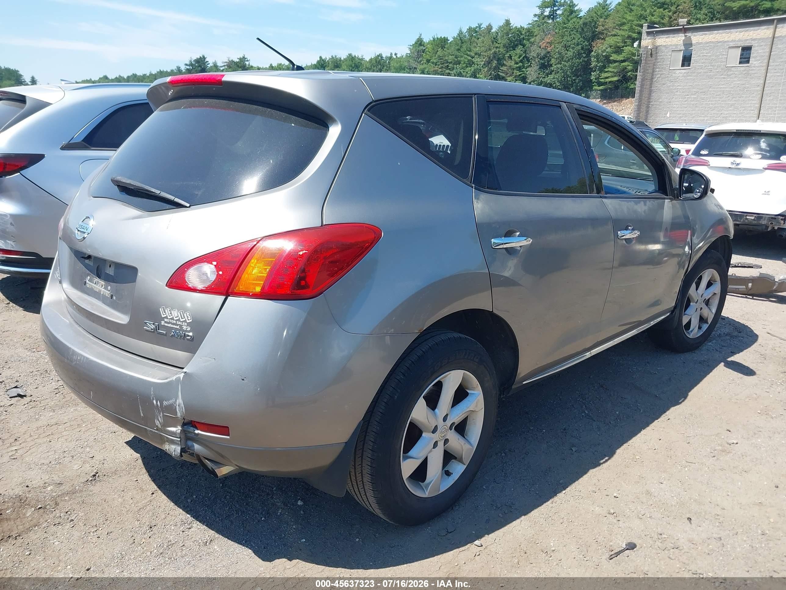 2009 Nissan Murano Sl Gray vin: JN8AZ18W09W125894