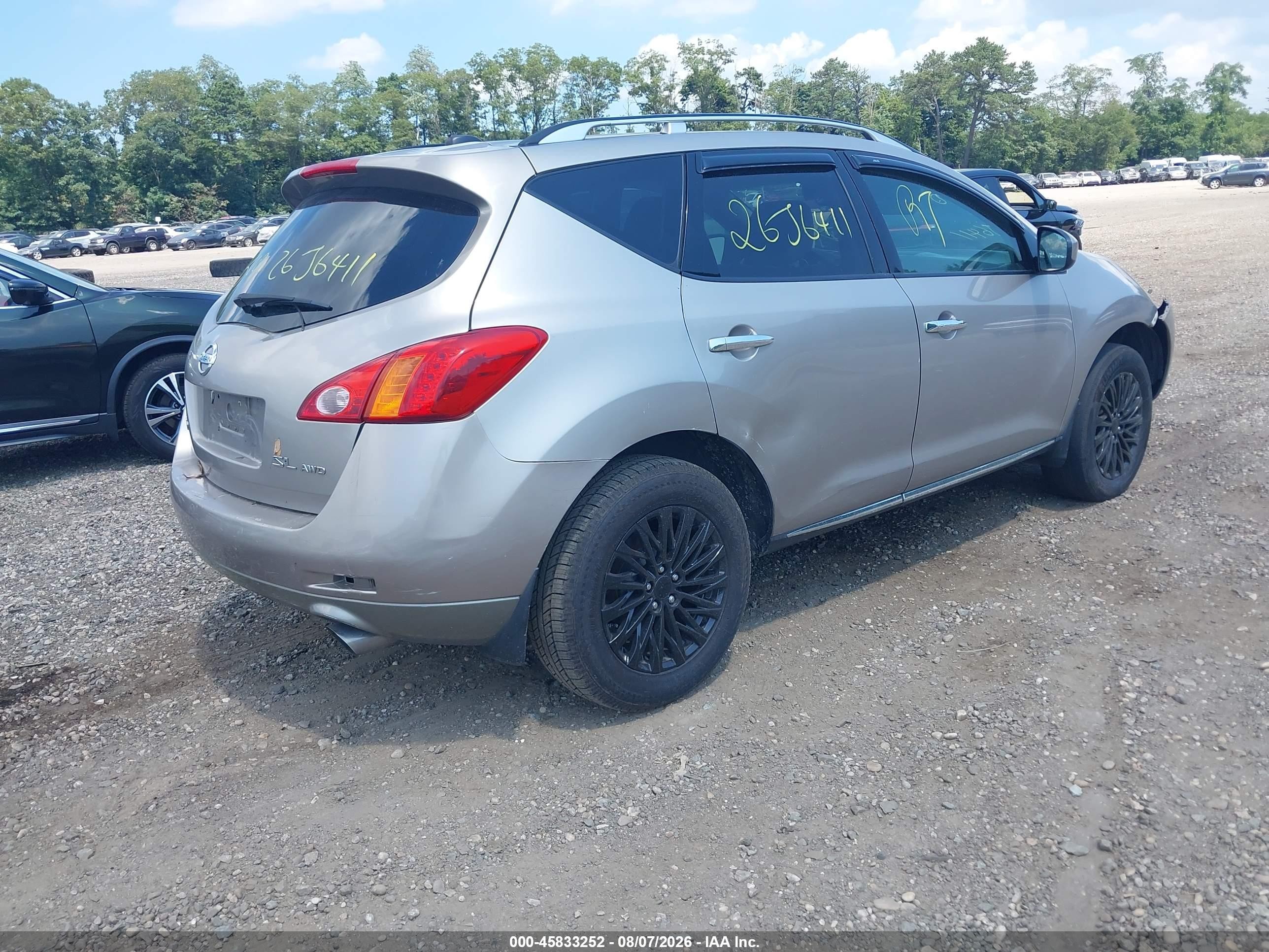 2009 Nissan Murano Sl Gold vin: JN8AZ18W09W211688