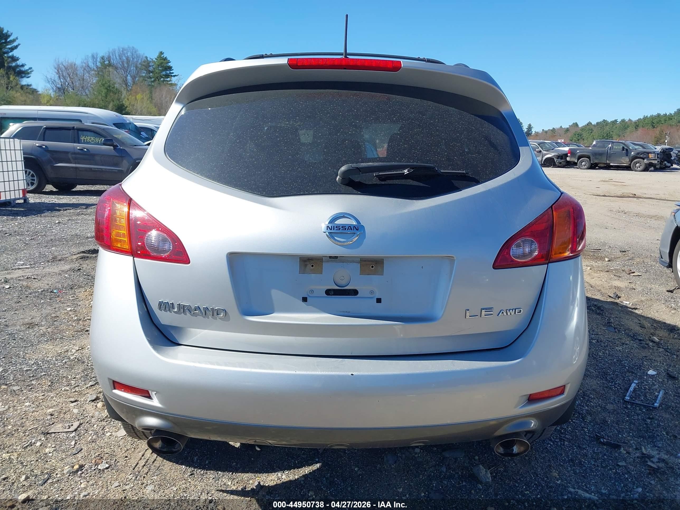 2009 Nissan Murano Le Серебряный vin: JN8AZ18W19W103676