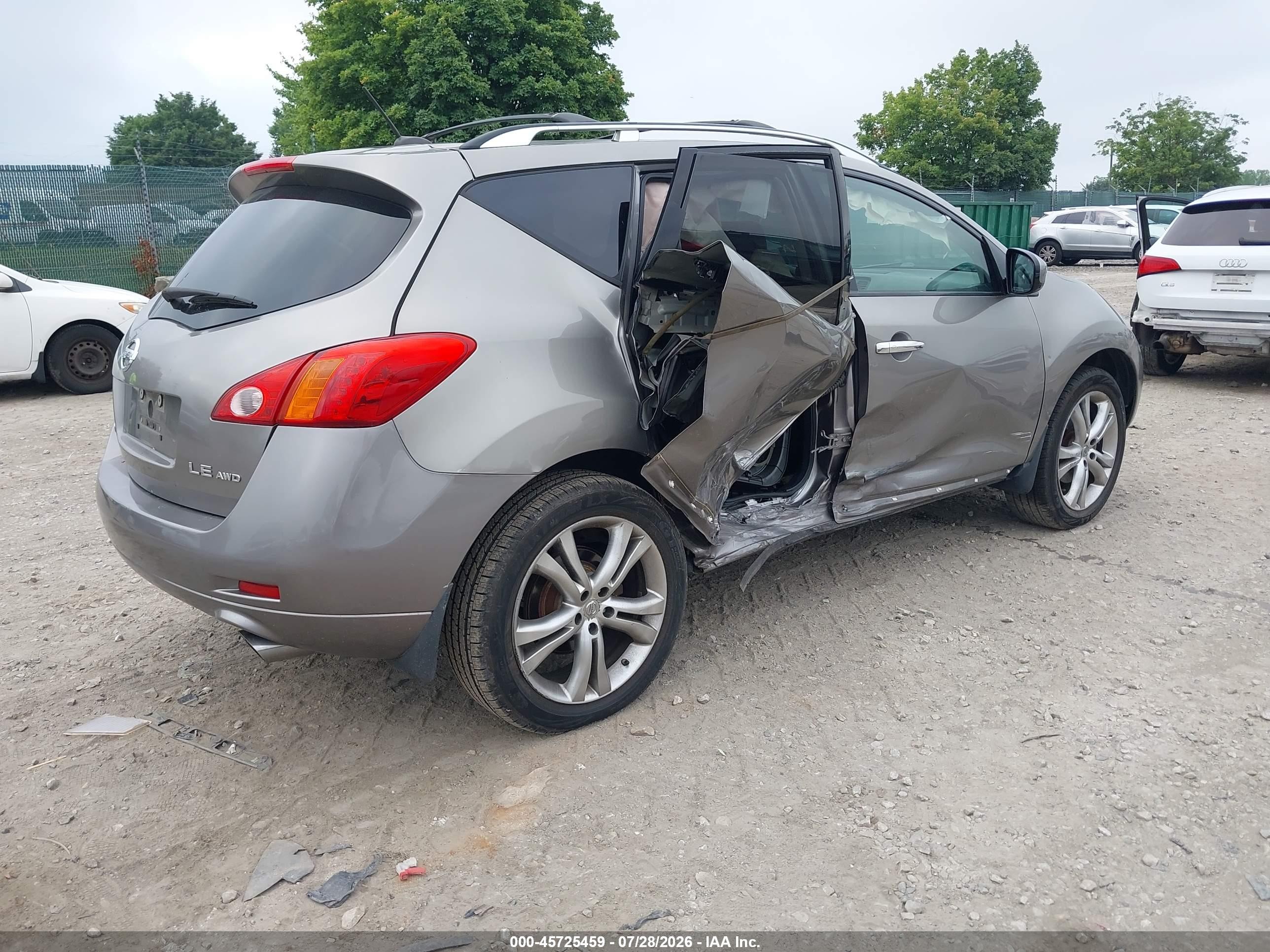 2009 Nissan Murano Le Серый vin: JN8AZ18W19W120722