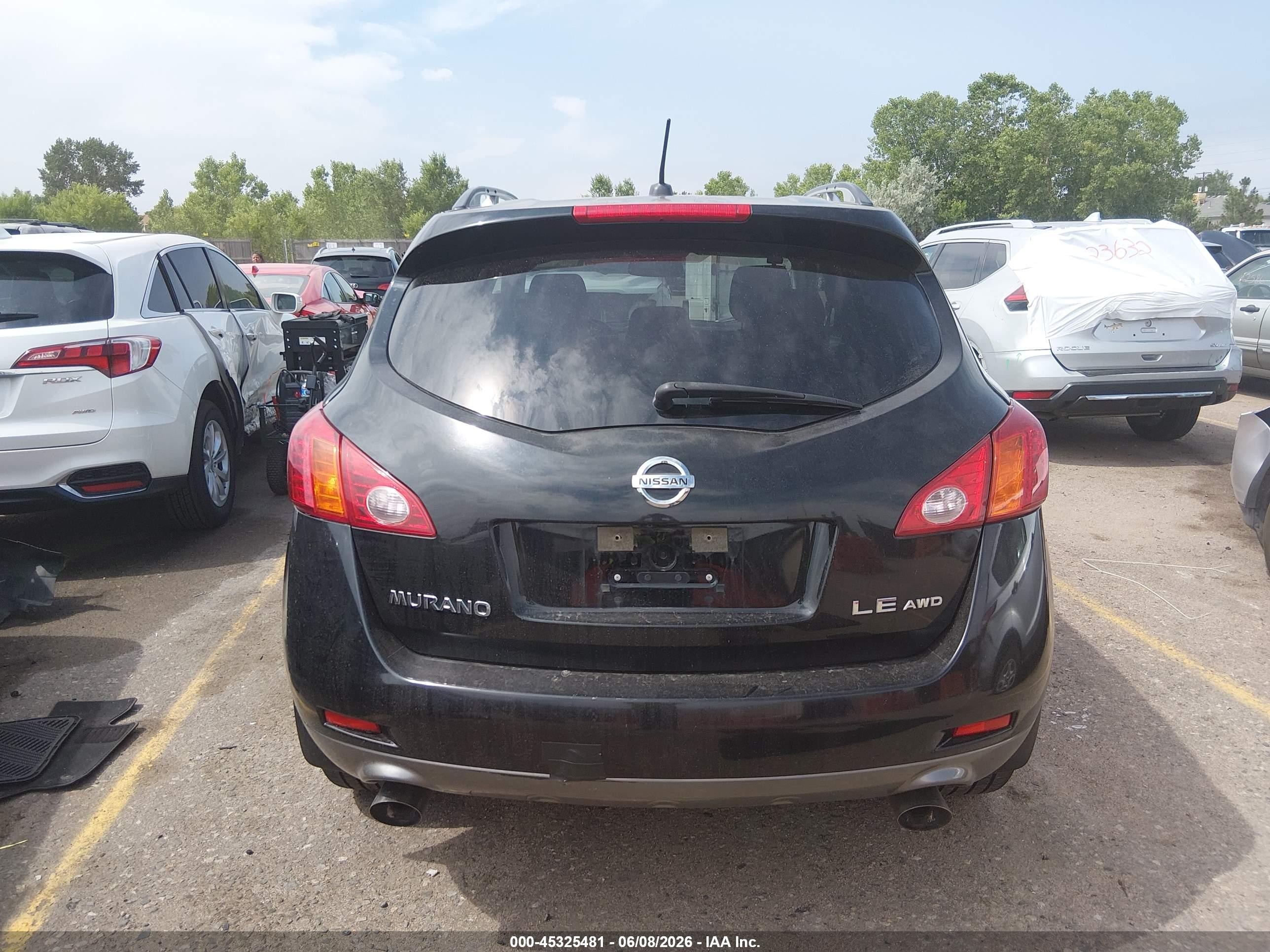 2009 Nissan Murano Le Black vin: JN8AZ18W19W123829