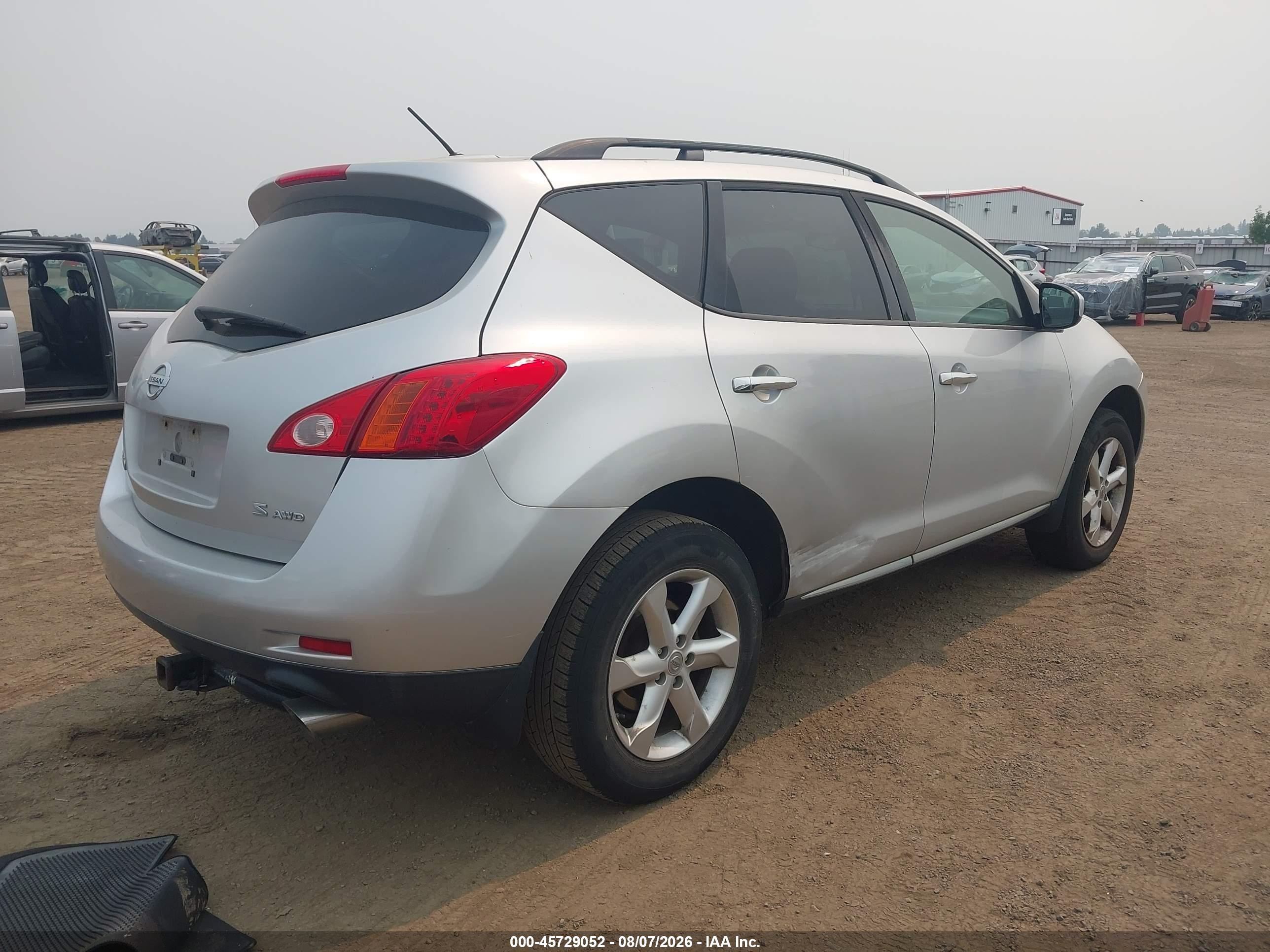 2009 Nissan Murano S Silver vin: JN8AZ18W19W152893