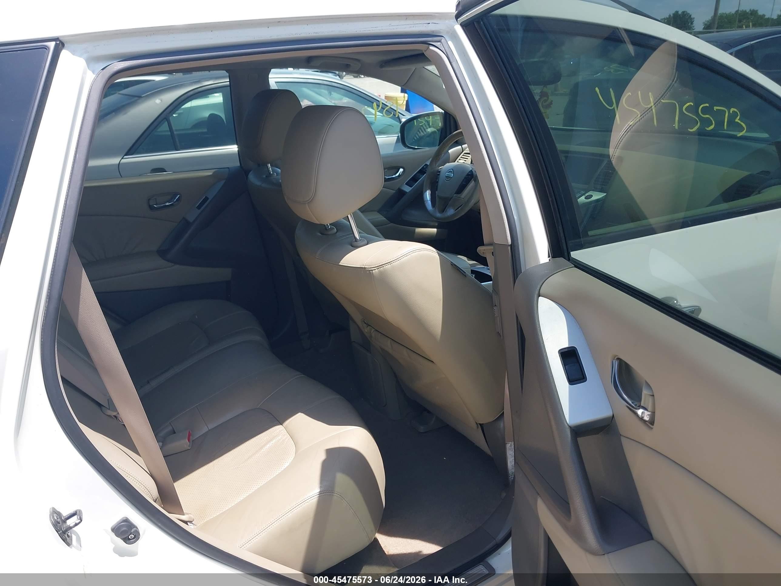 2009 Nissan Murano Sl White vin: JN8AZ18W29W203754