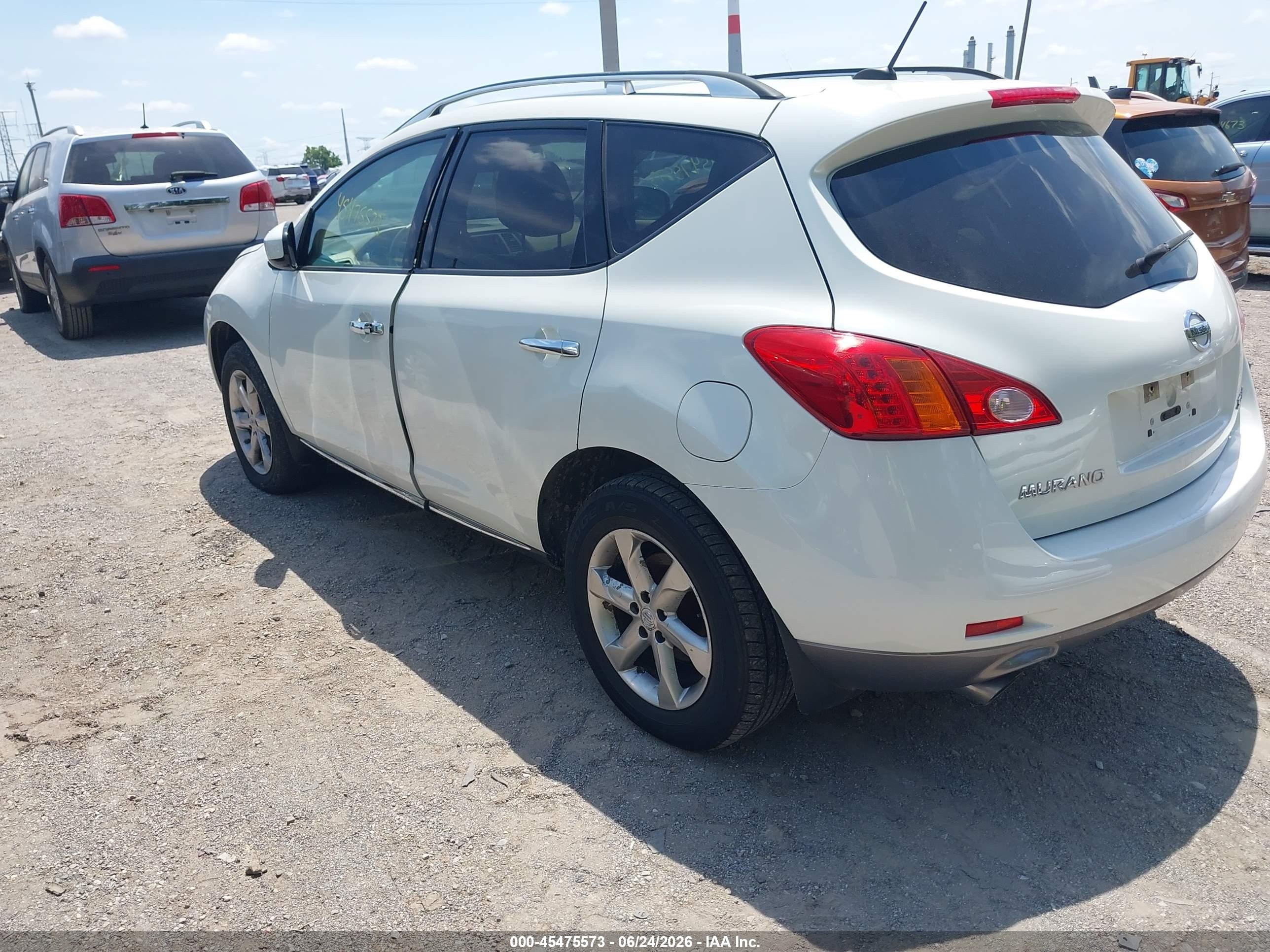 2009 Nissan Murano Sl White vin: JN8AZ18W29W203754
