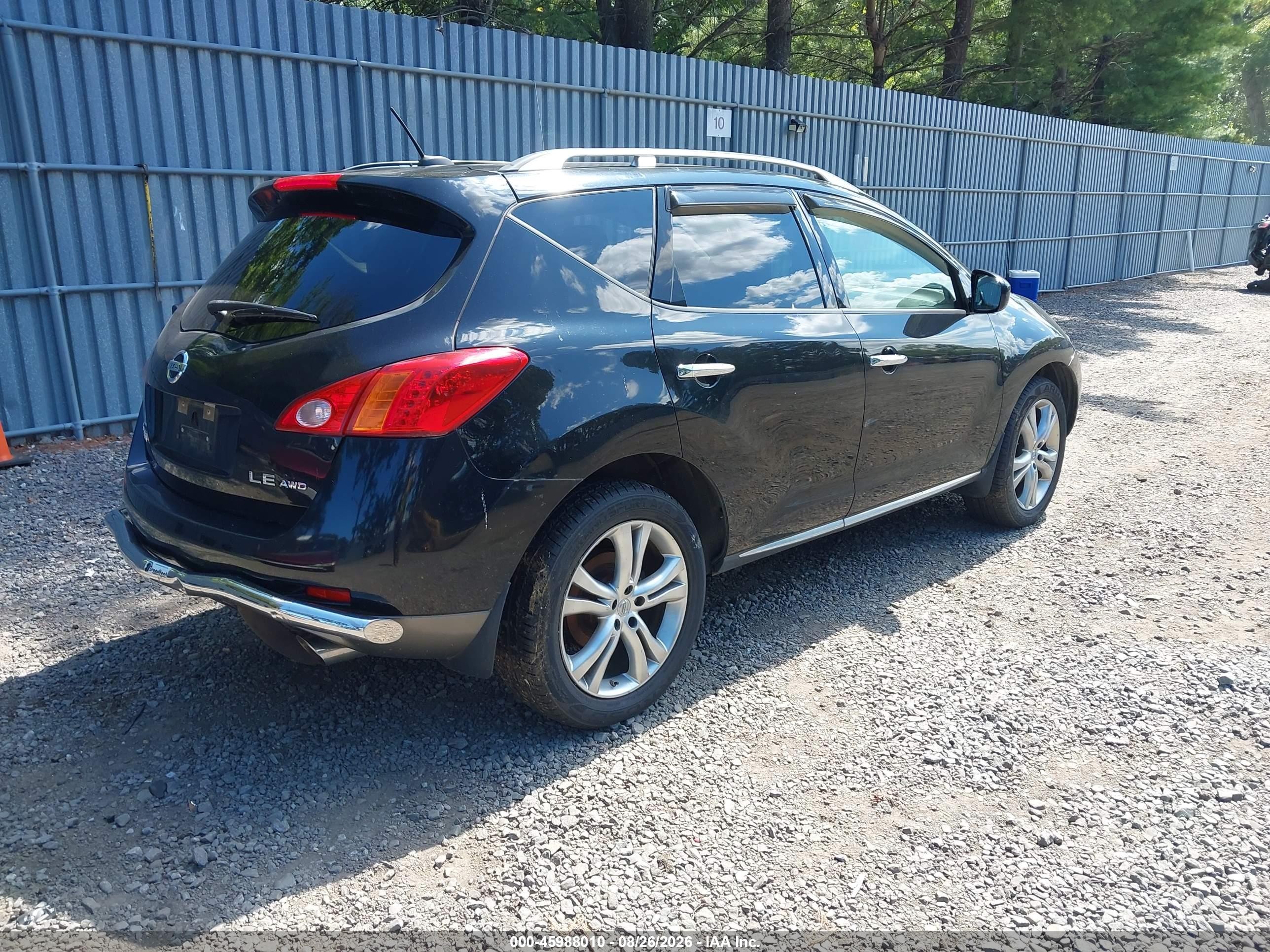 2009 Nissan Murano Le Black vin: JN8AZ18W39W123847