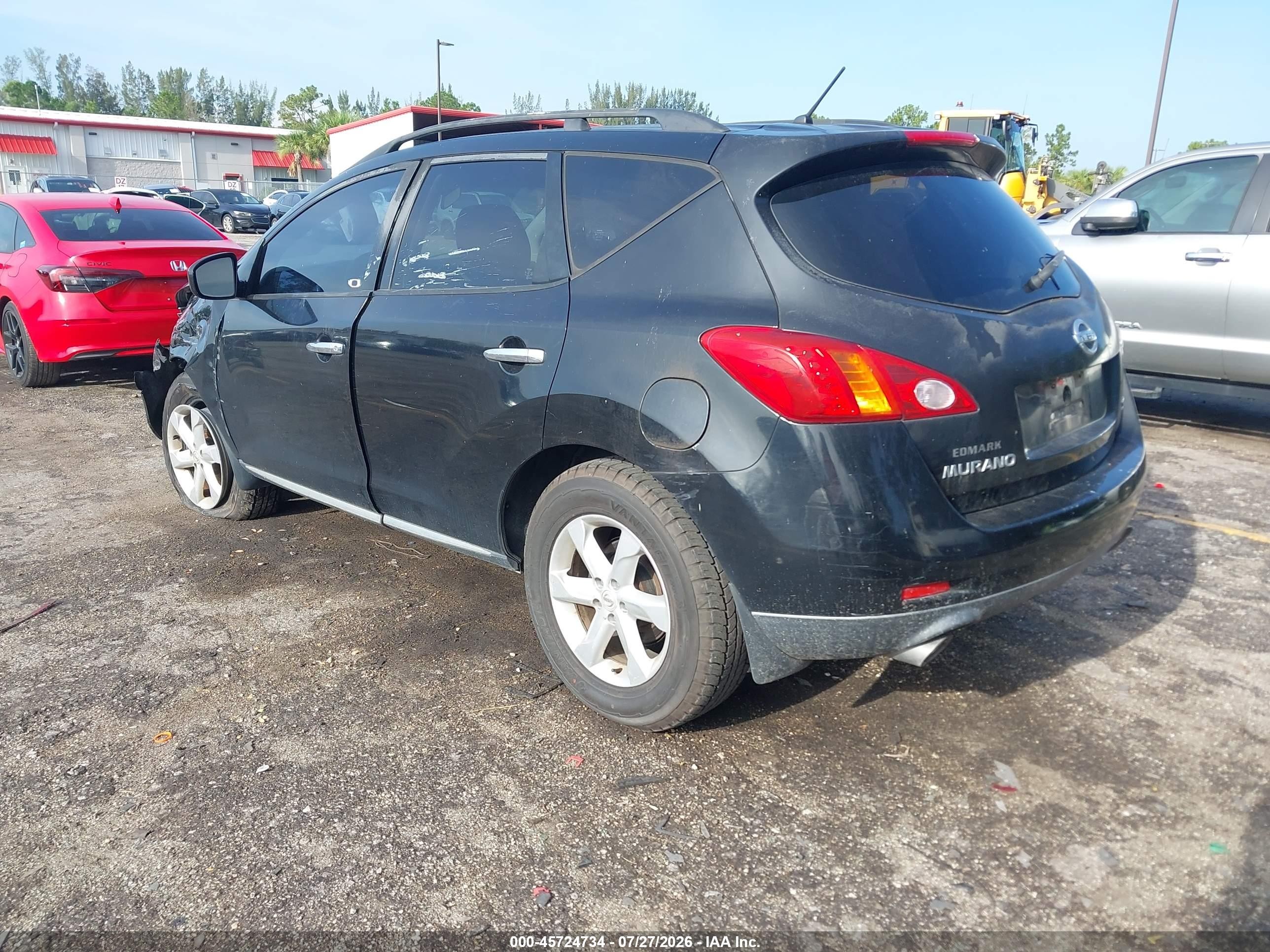 2009 Nissan Murano S Черный vin: JN8AZ18W39W149316