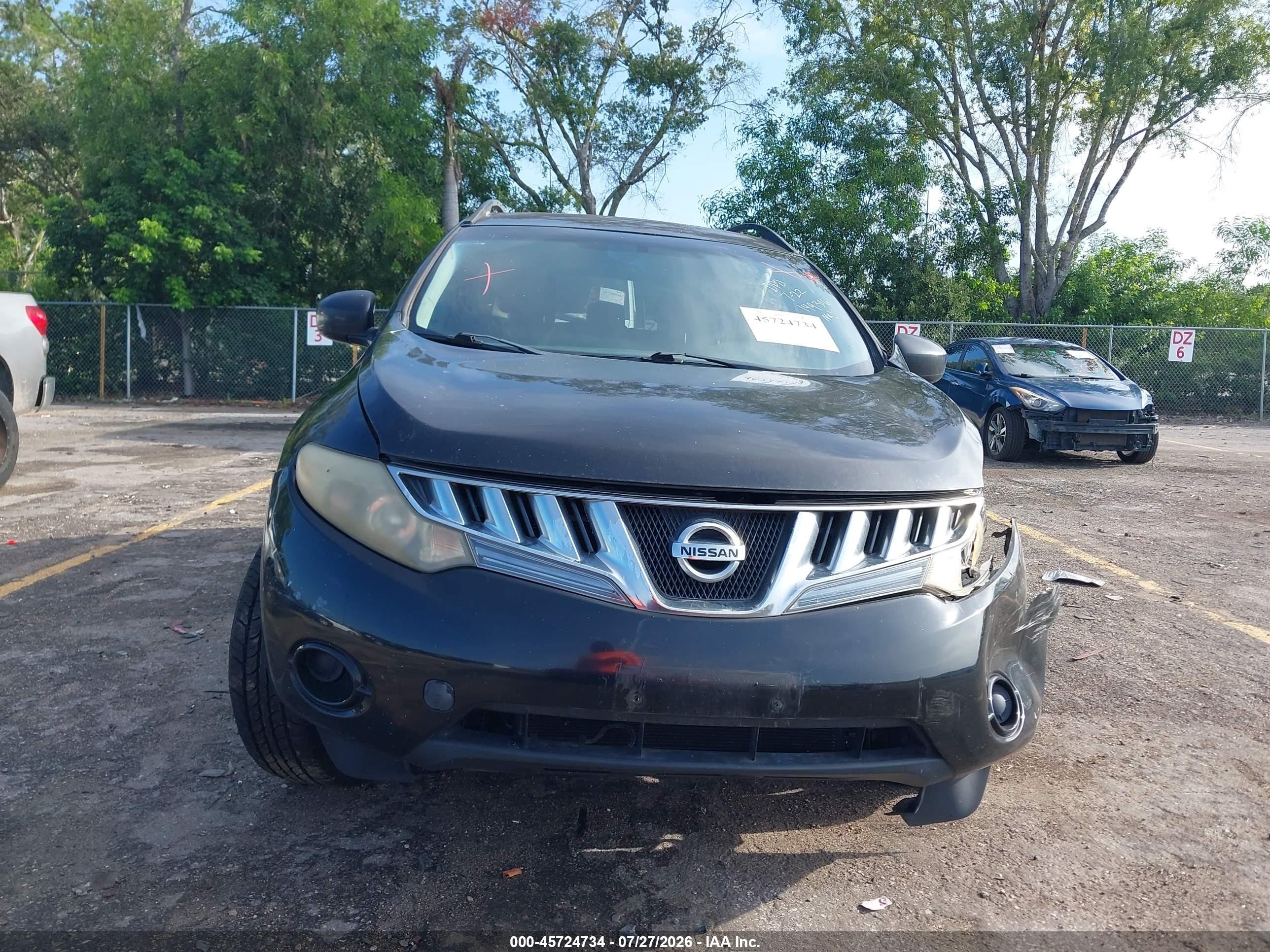 2009 Nissan Murano S Черный vin: JN8AZ18W39W149316
