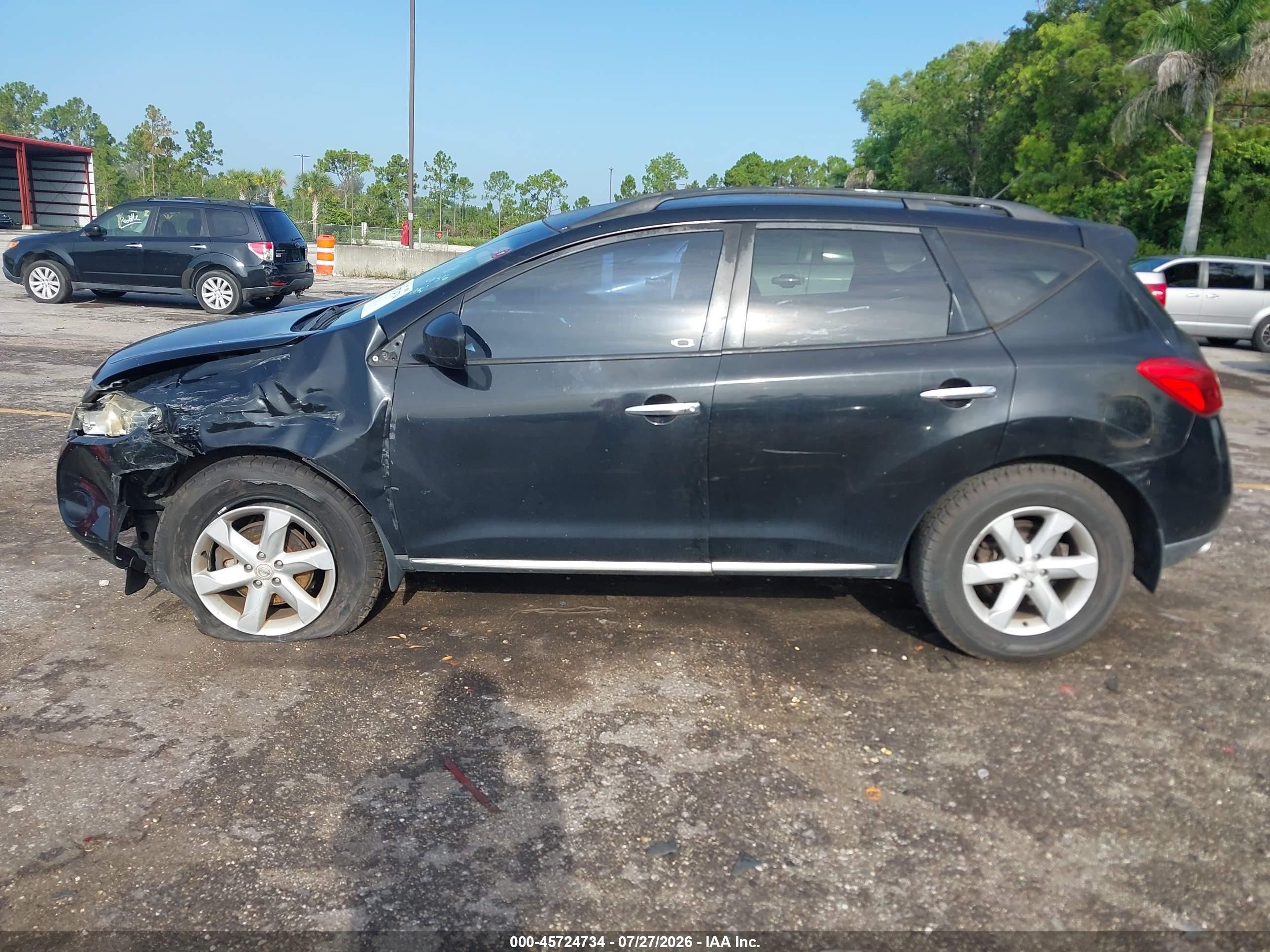 2009 Nissan Murano S Черный vin: JN8AZ18W39W149316