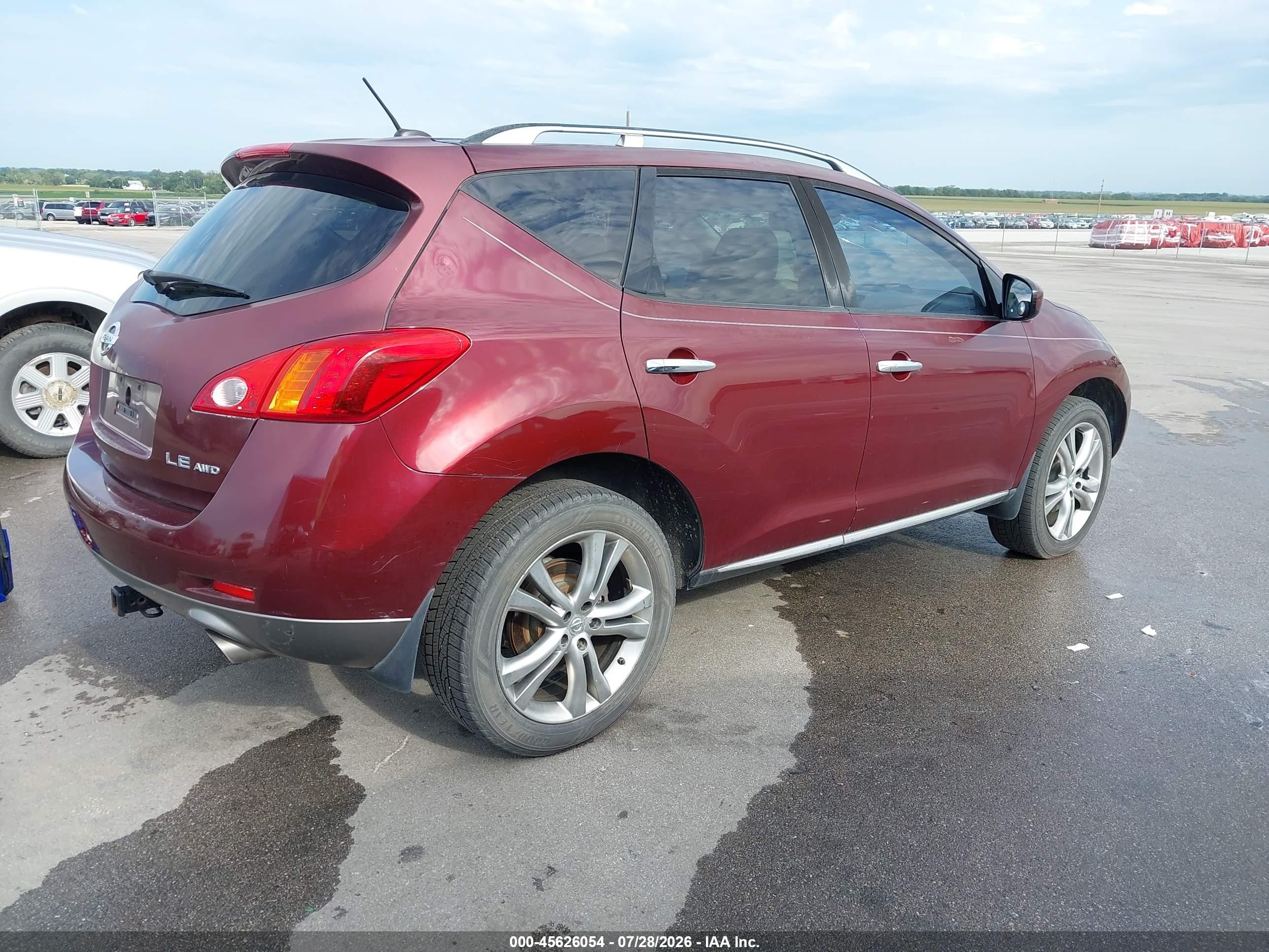 2009 Nissan Murano Le Maroon vin: JN8AZ18W49W113618
