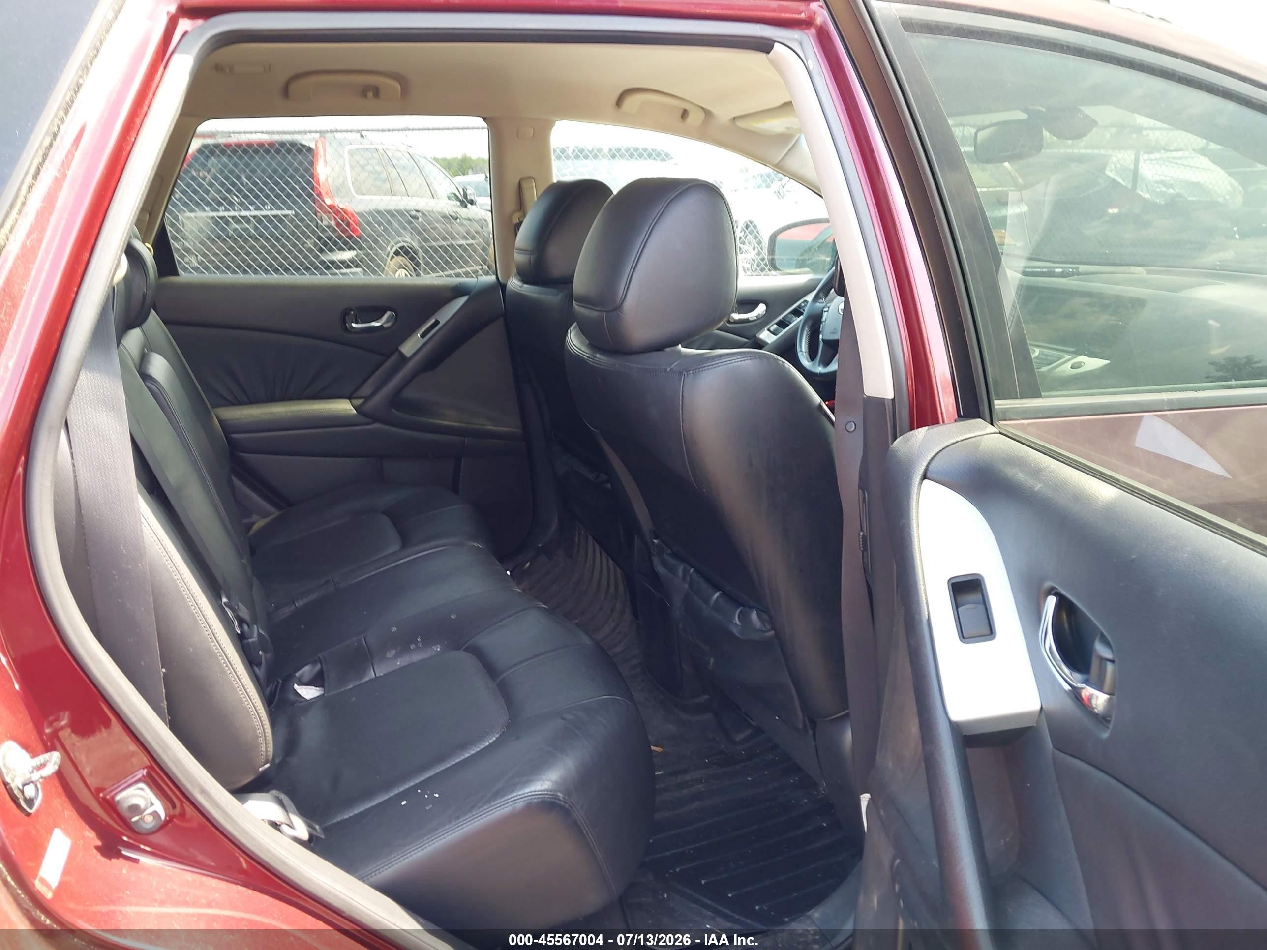 2009 Nissan Murano Sl Burgundy vin: JN8AZ18W59W116673