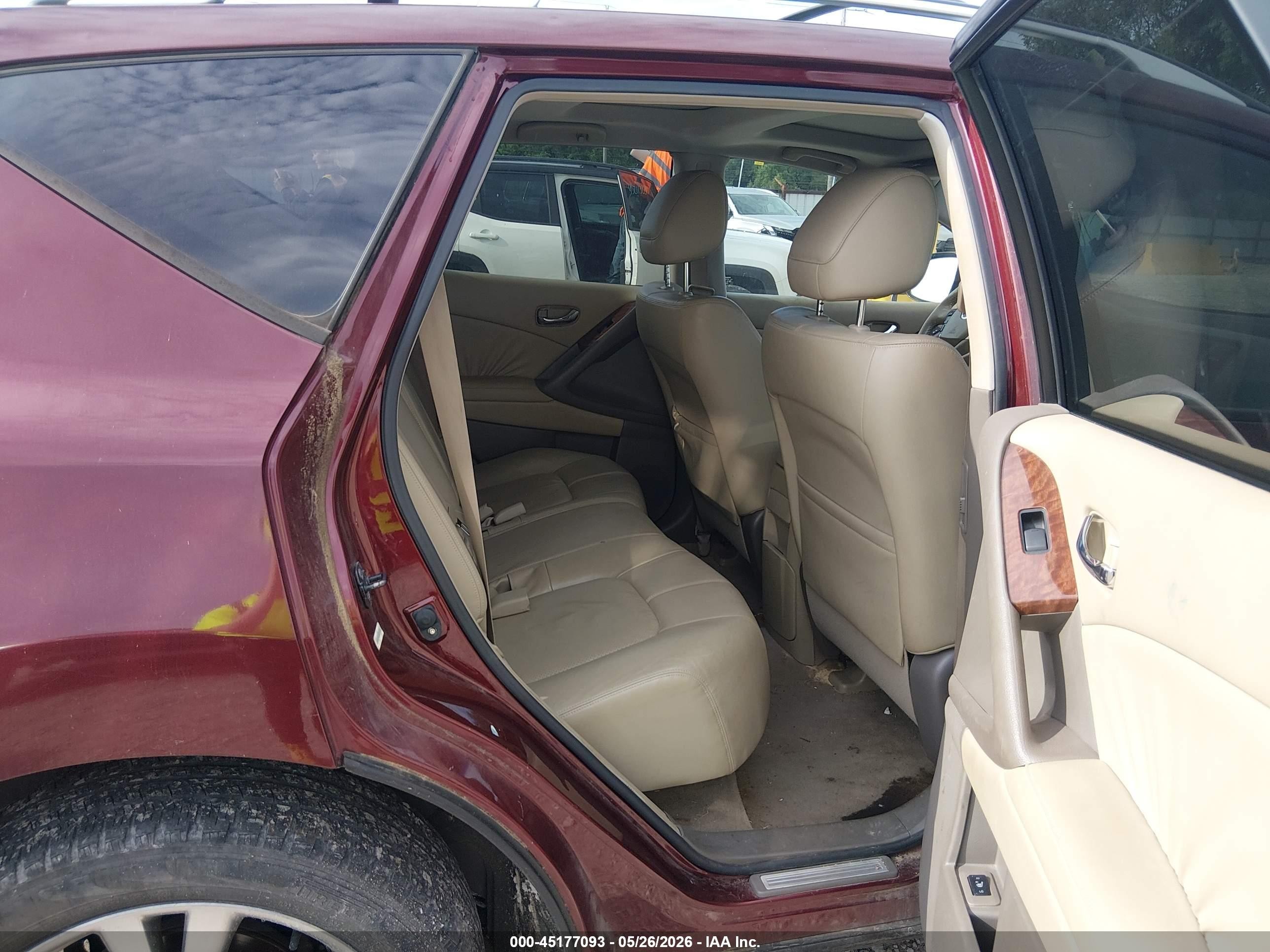 2009 Nissan Murano Le Burgundy vin: JN8AZ18W59W119296