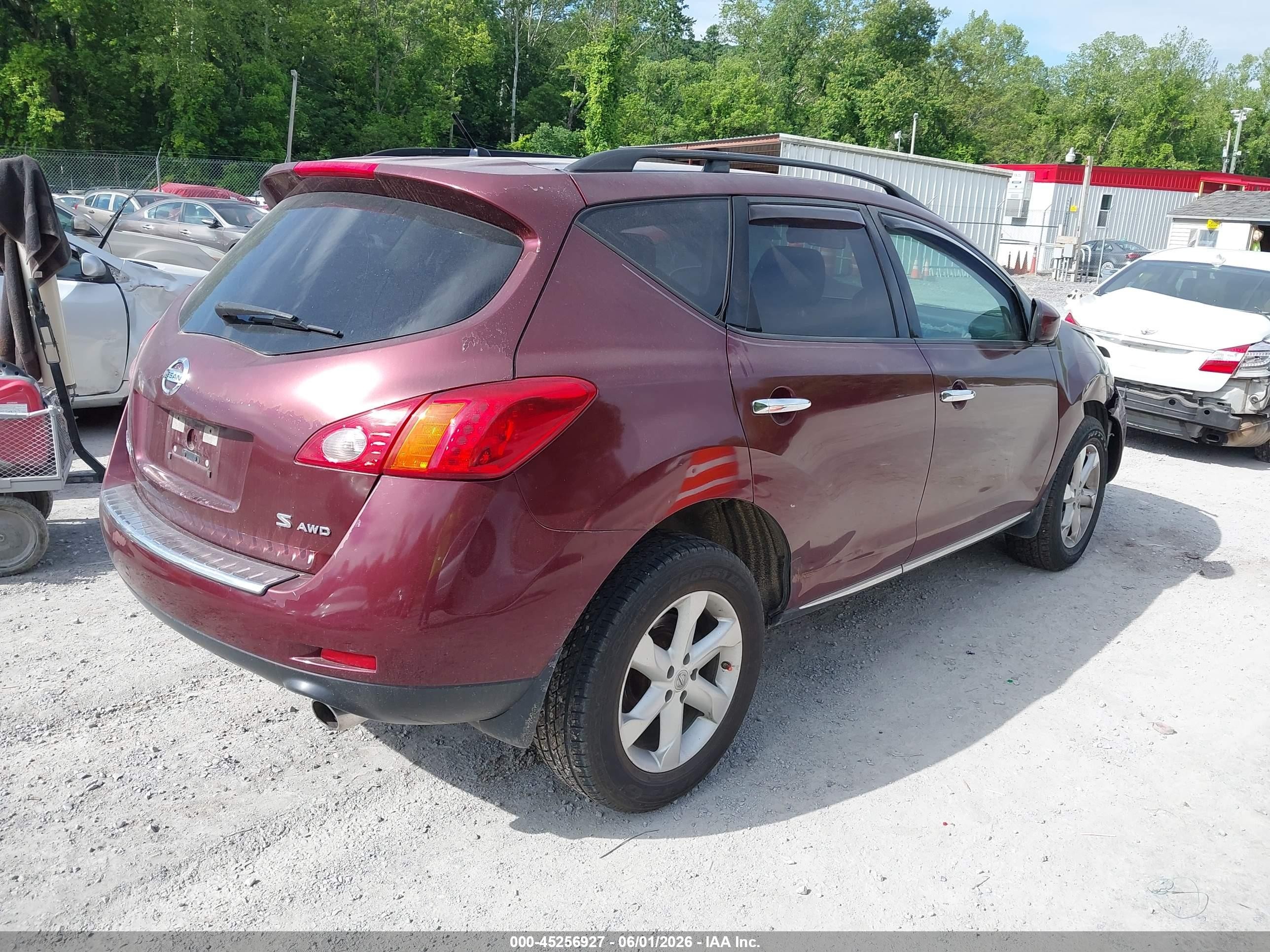 2009 Nissan Murano S Maroon vin: JN8AZ18W69W200422