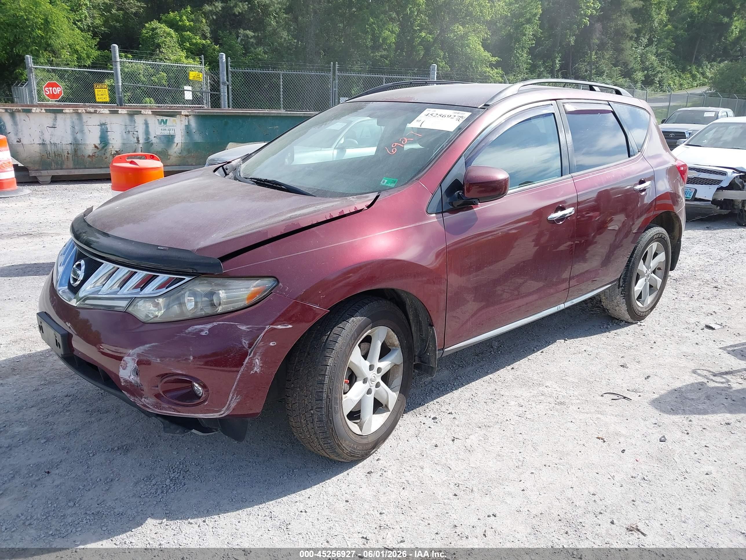 2009 Nissan Murano S Maroon vin: JN8AZ18W69W200422