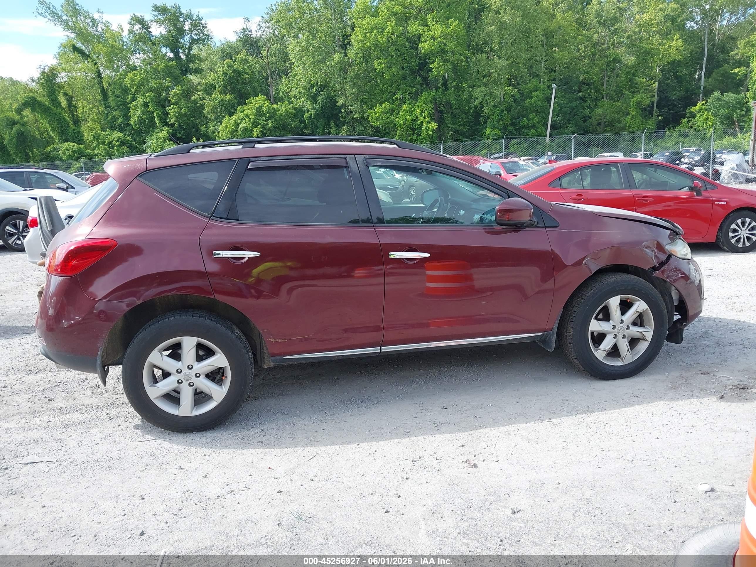 2009 Nissan Murano S Maroon vin: JN8AZ18W69W200422
