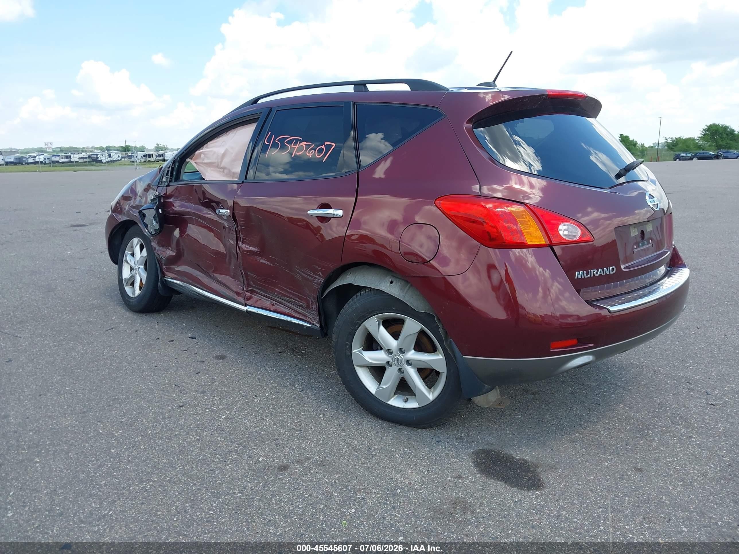 2009 Nissan Murano Sl Red vin: JN8AZ18W79W124676