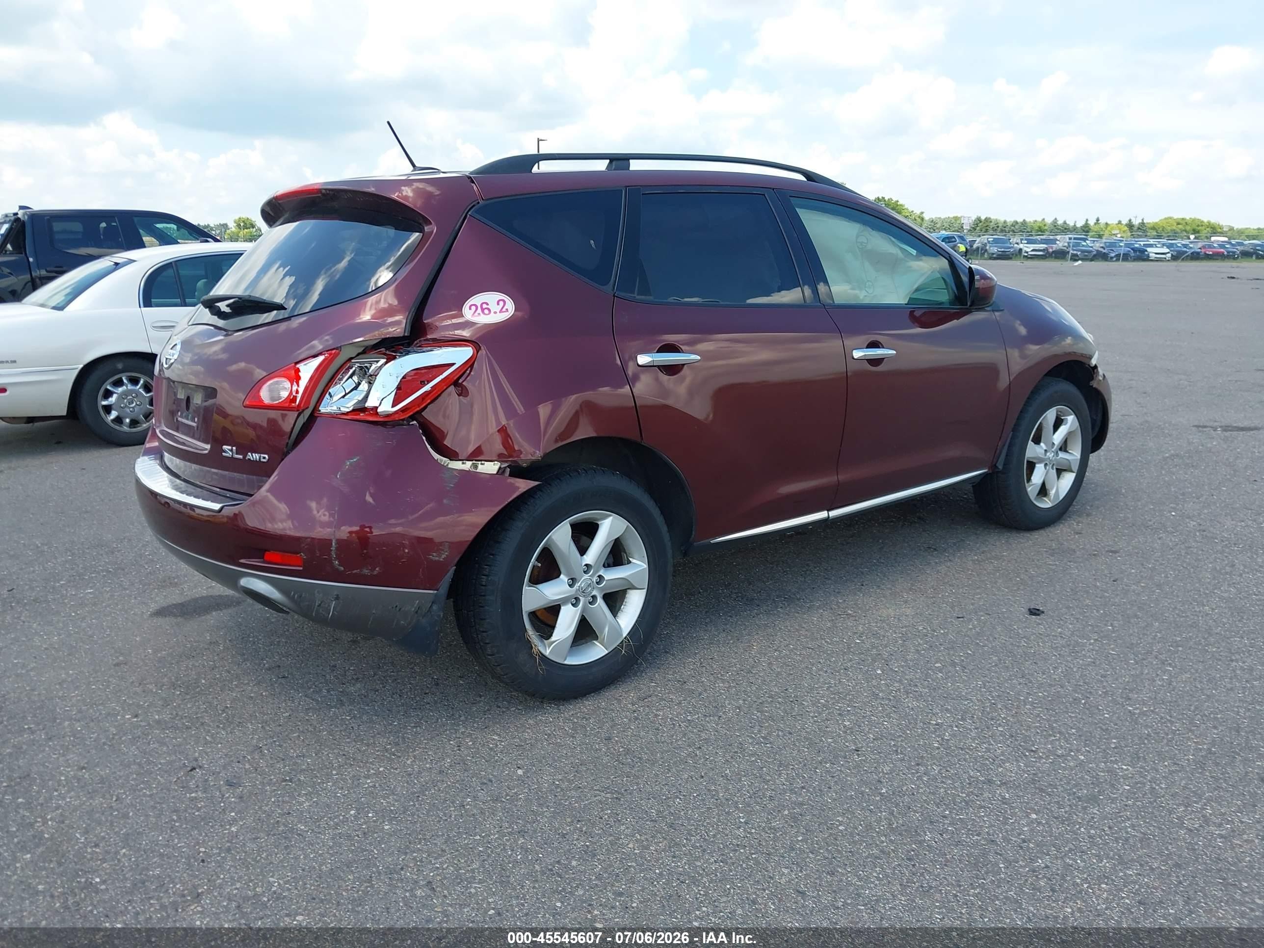 2009 Nissan Murano Sl Red vin: JN8AZ18W79W124676