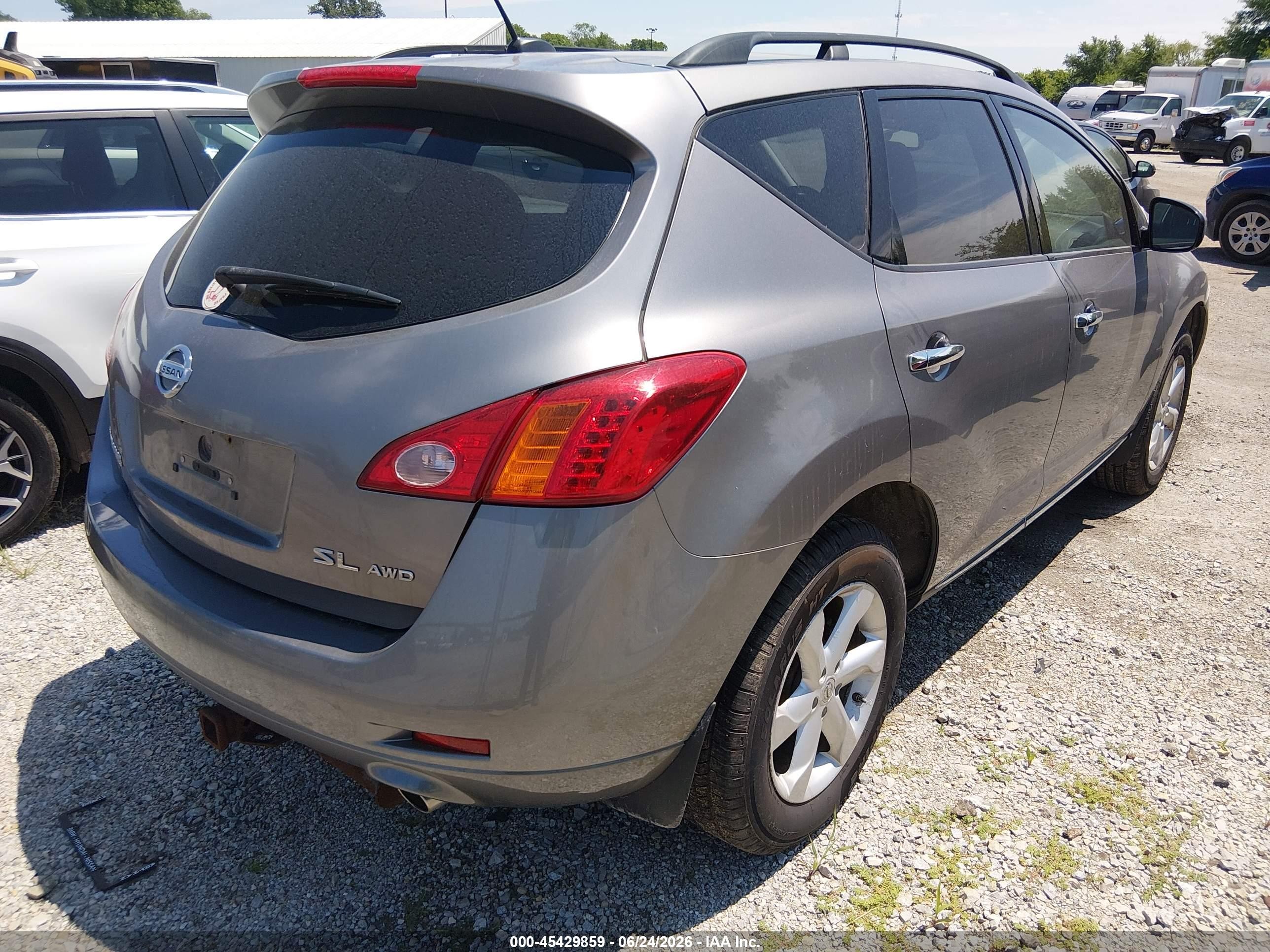 2009 Nissan Murano Sl Gray vin: JN8AZ18W79W125200