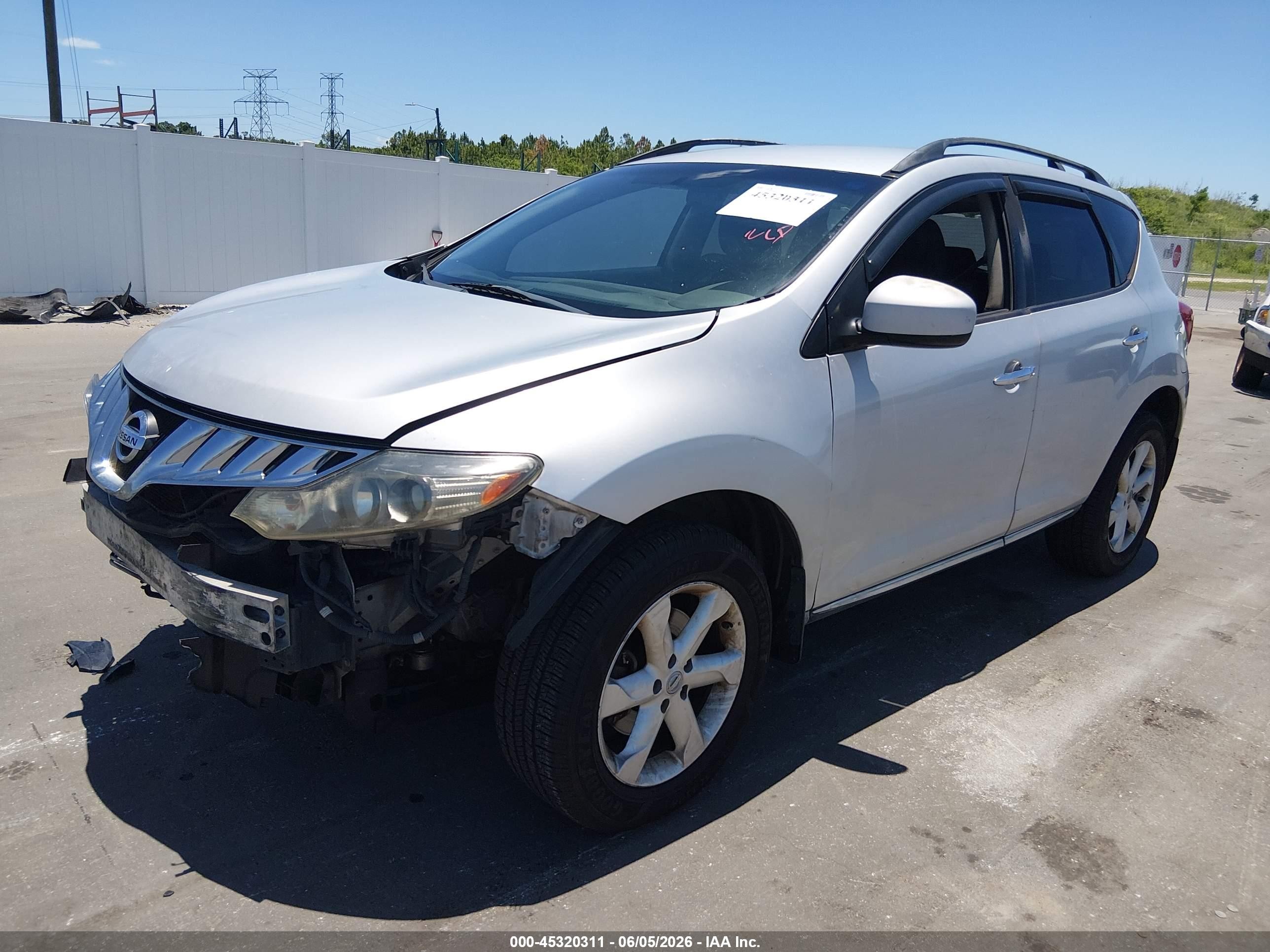 2009 Nissan Murano S Серебряный vin: JN8AZ18W79W130123