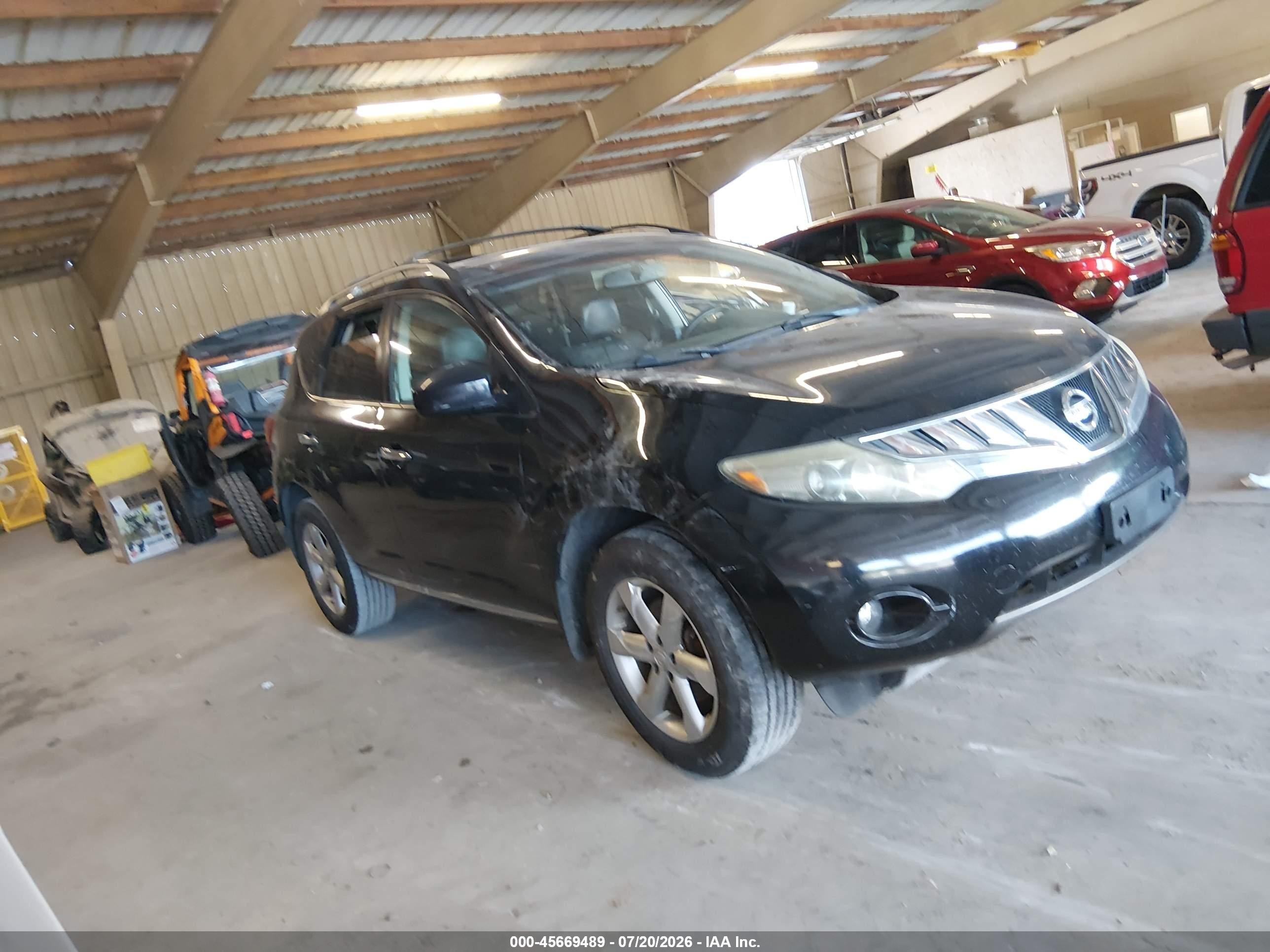 2009 Nissan Murano Sl Black vin: JN8AZ18W79W207203