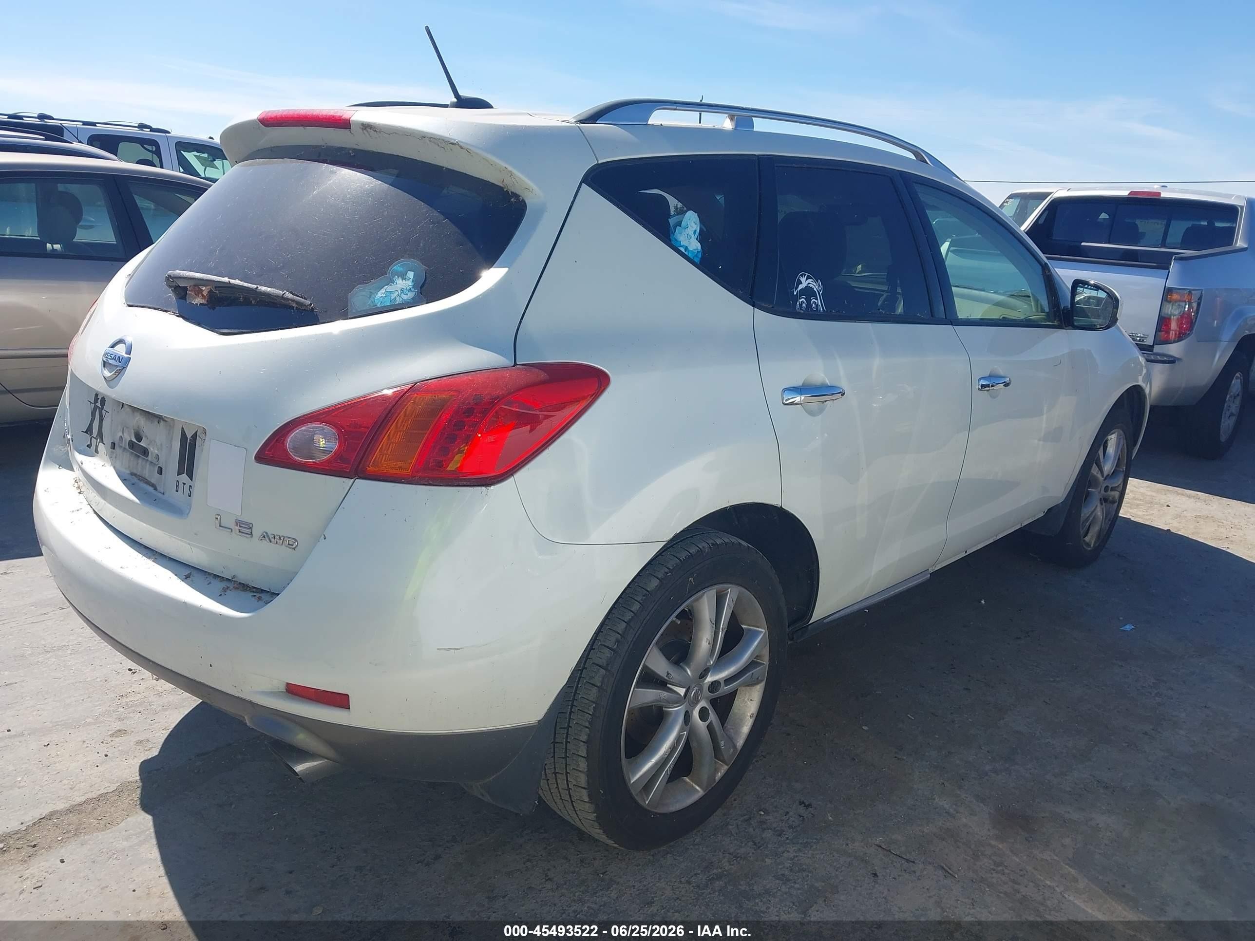 2009 Nissan Murano Le White vin: JN8AZ18W89W142183