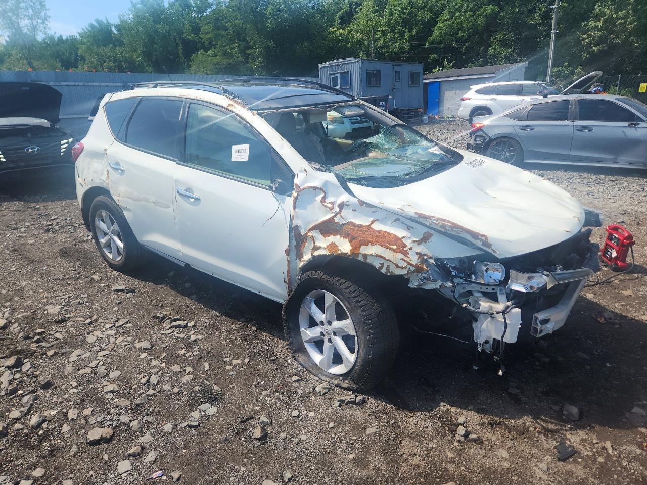 2009 Nissan Murano S Белый vin: JN8AZ18W89W143477