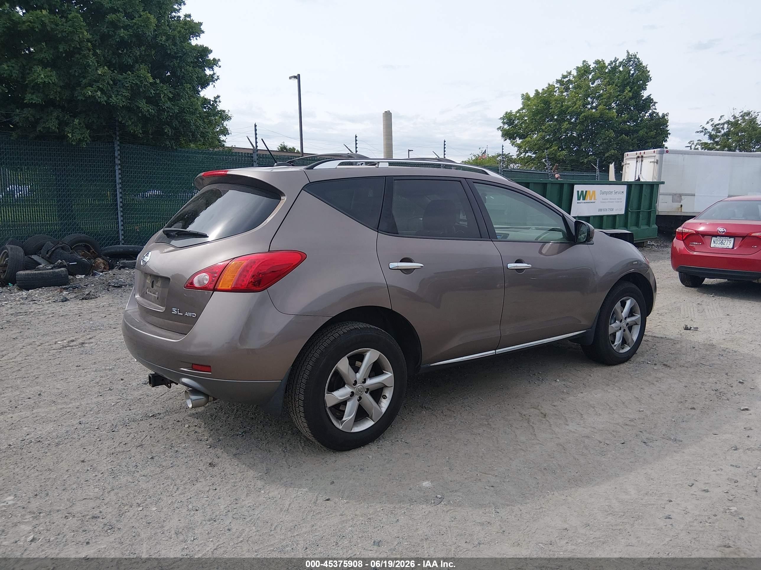 2009 Nissan Murano Sl Brown vin: JN8AZ18W89W206948