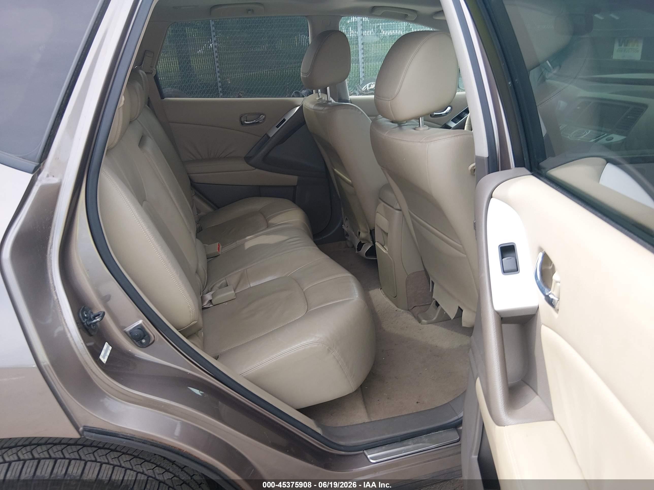 2009 Nissan Murano Sl Brown vin: JN8AZ18W89W206948