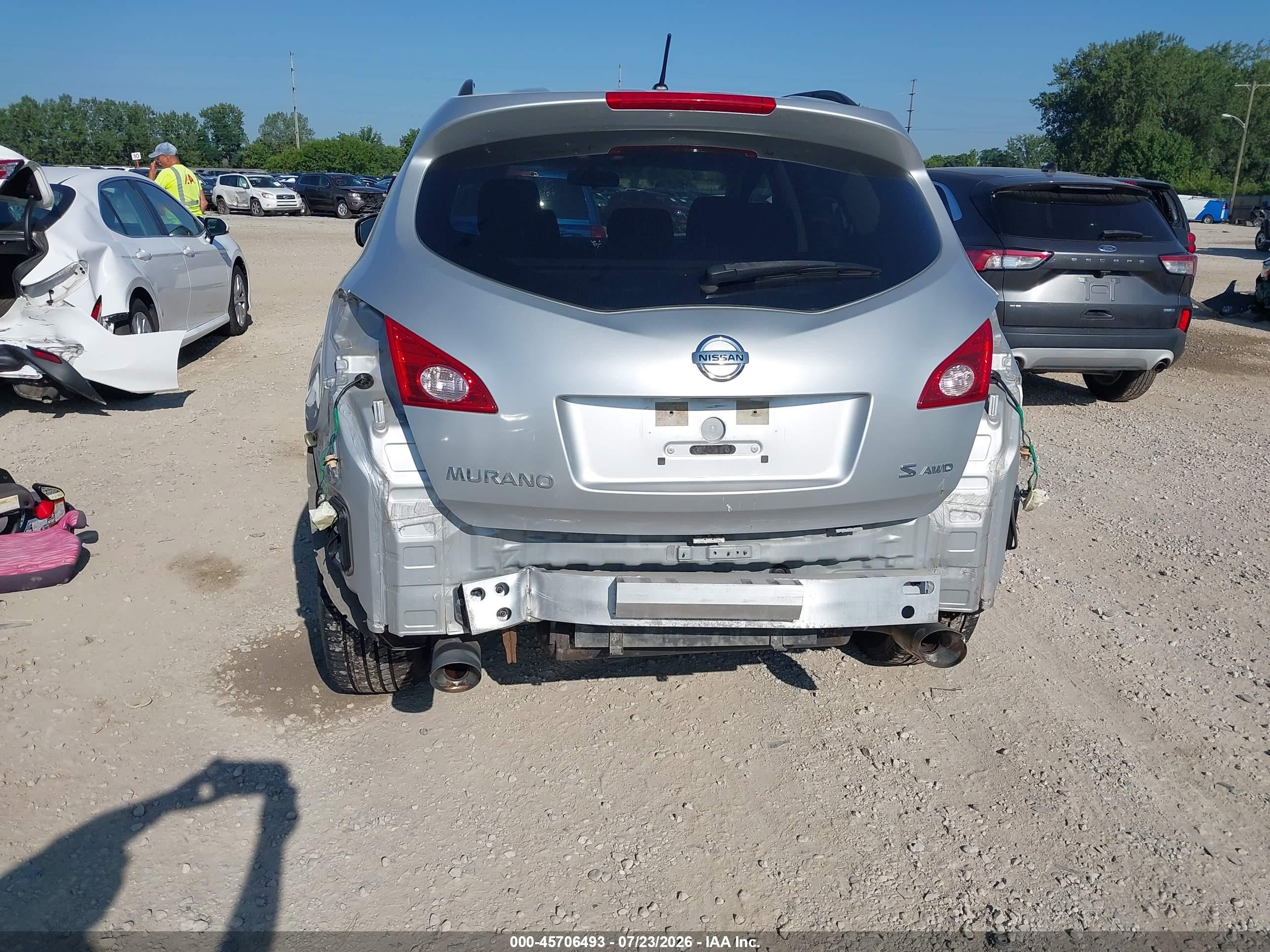 2009 Nissan Murano S Серебряный vin: JN8AZ18W89W208280