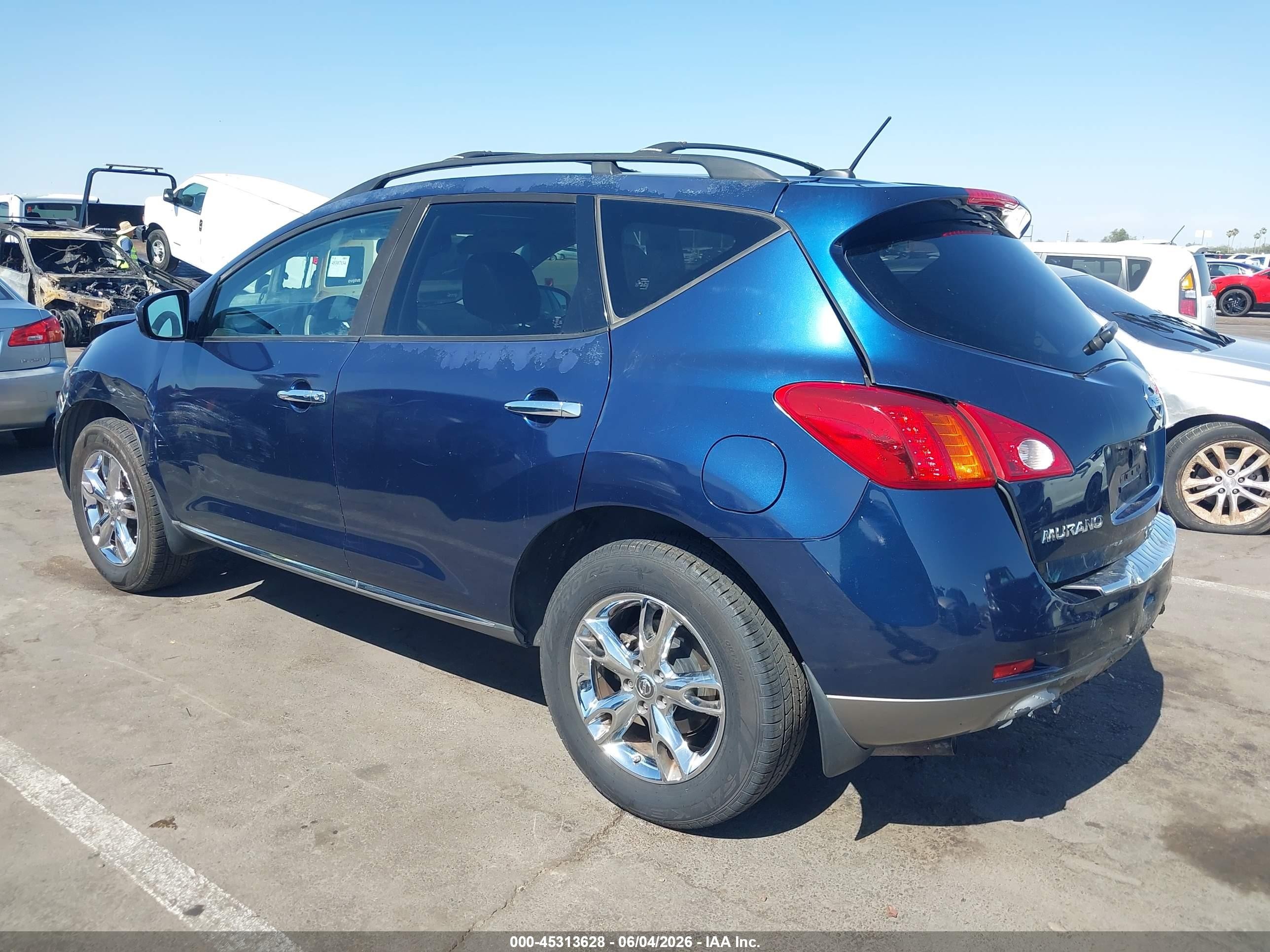 2009 Nissan Murano Sl Blue vin: JN8AZ18W89W214905